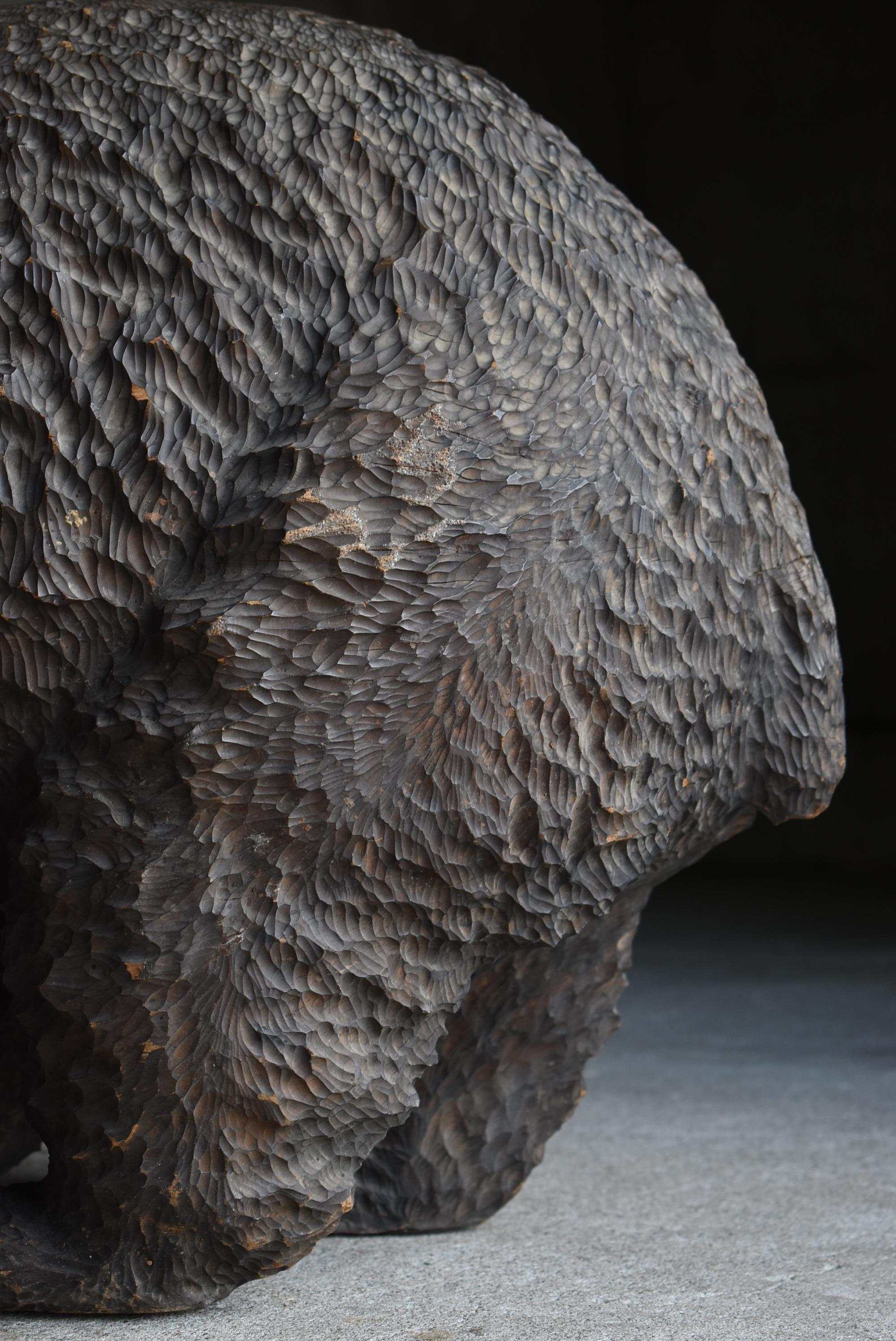Japanese Old Super Large Bear 1950s-1970s / Wood Carving Sculpture Mingei 6