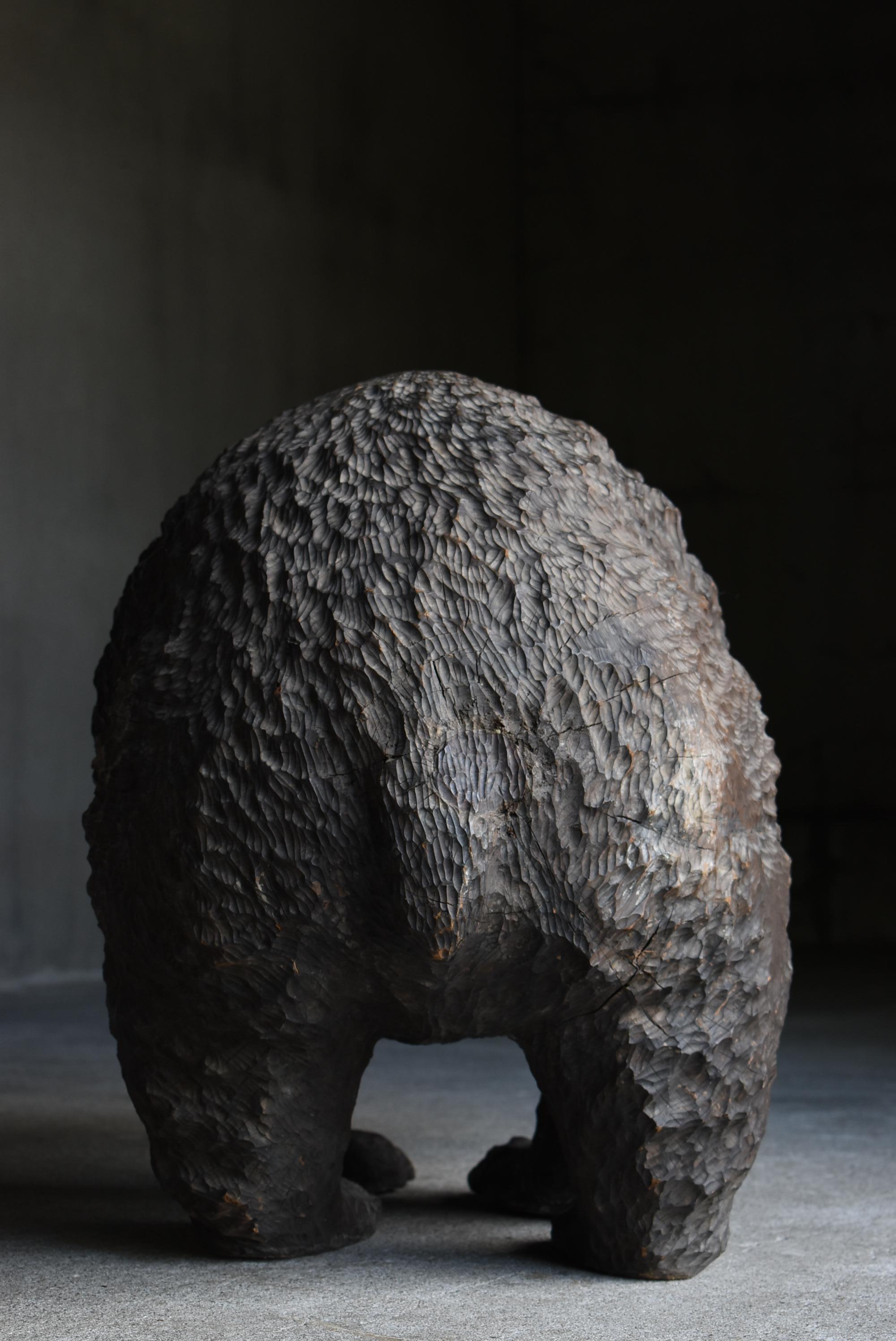 Japanese Old Super Large Bear 1950s-1970s / Wood Carving Sculpture Mingei 7
