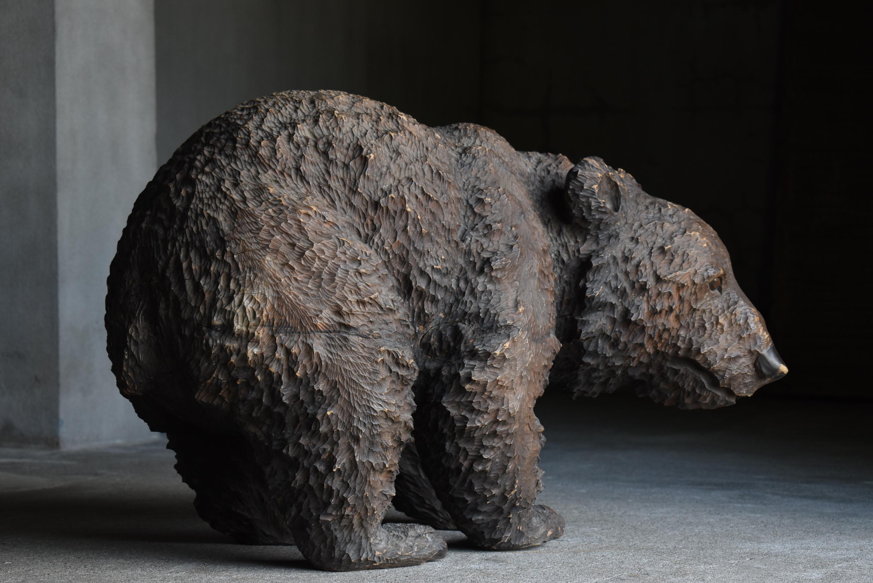 Japanese Old Super Large Bear 1950s-1970s / Wood Carving Sculpture Mingei 8