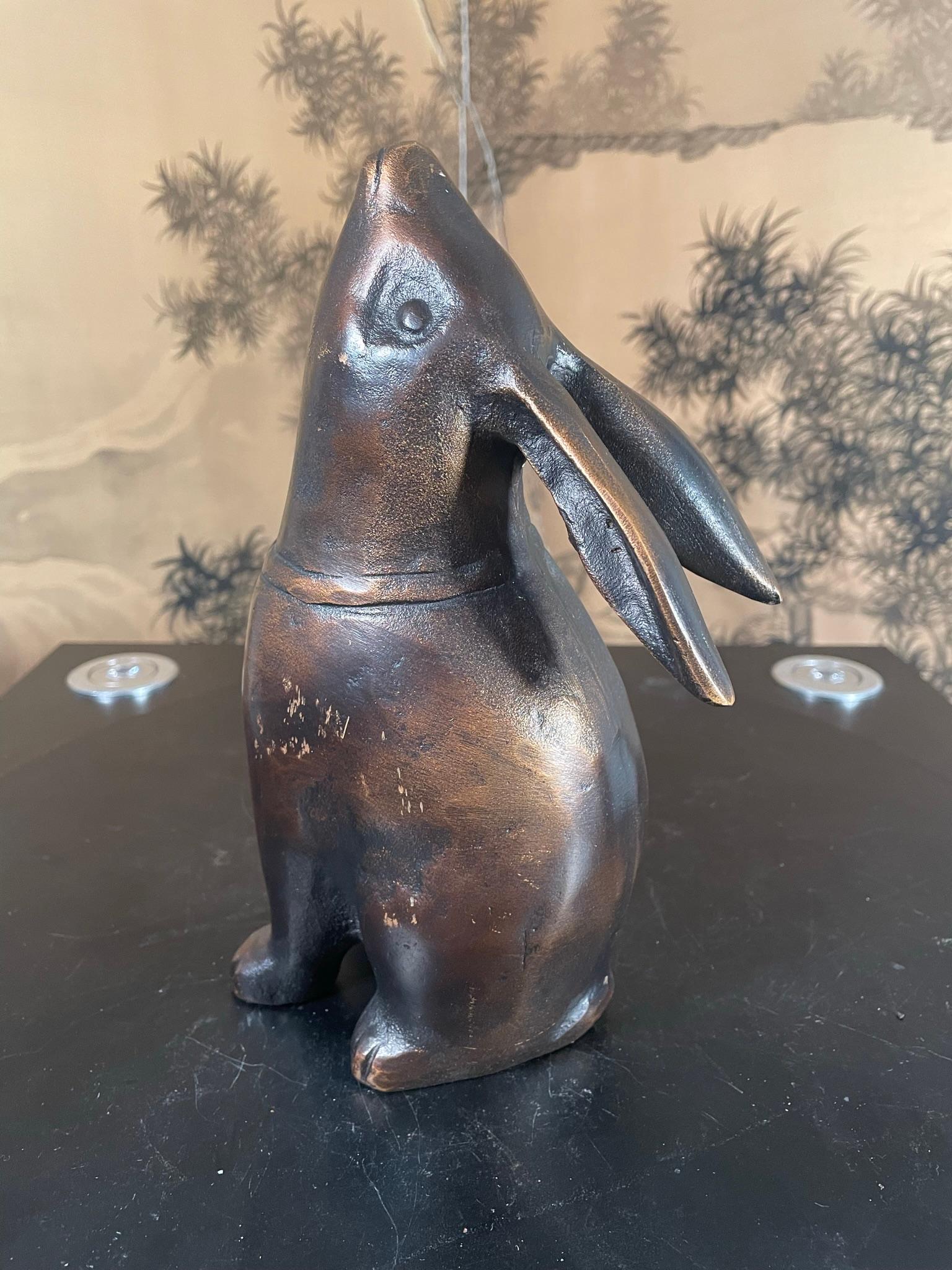 Japanese Old Tall Smooth Floppy Ear Moon Gazing Rabbit In Good Condition In South Burlington, VT