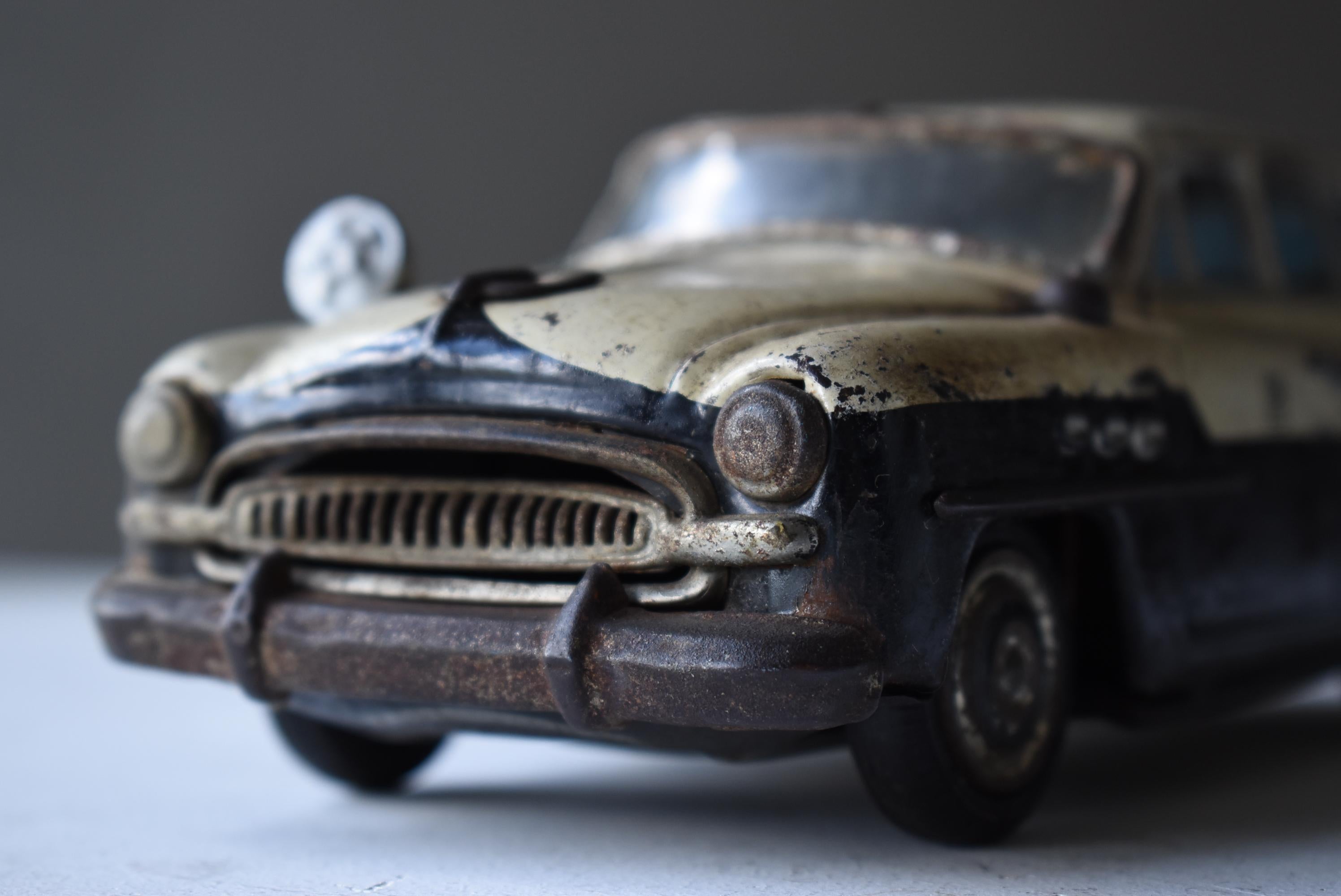 Japanese Old Toy Police Car 1950s-1980s / Figurine Object Wabi Sabi 5