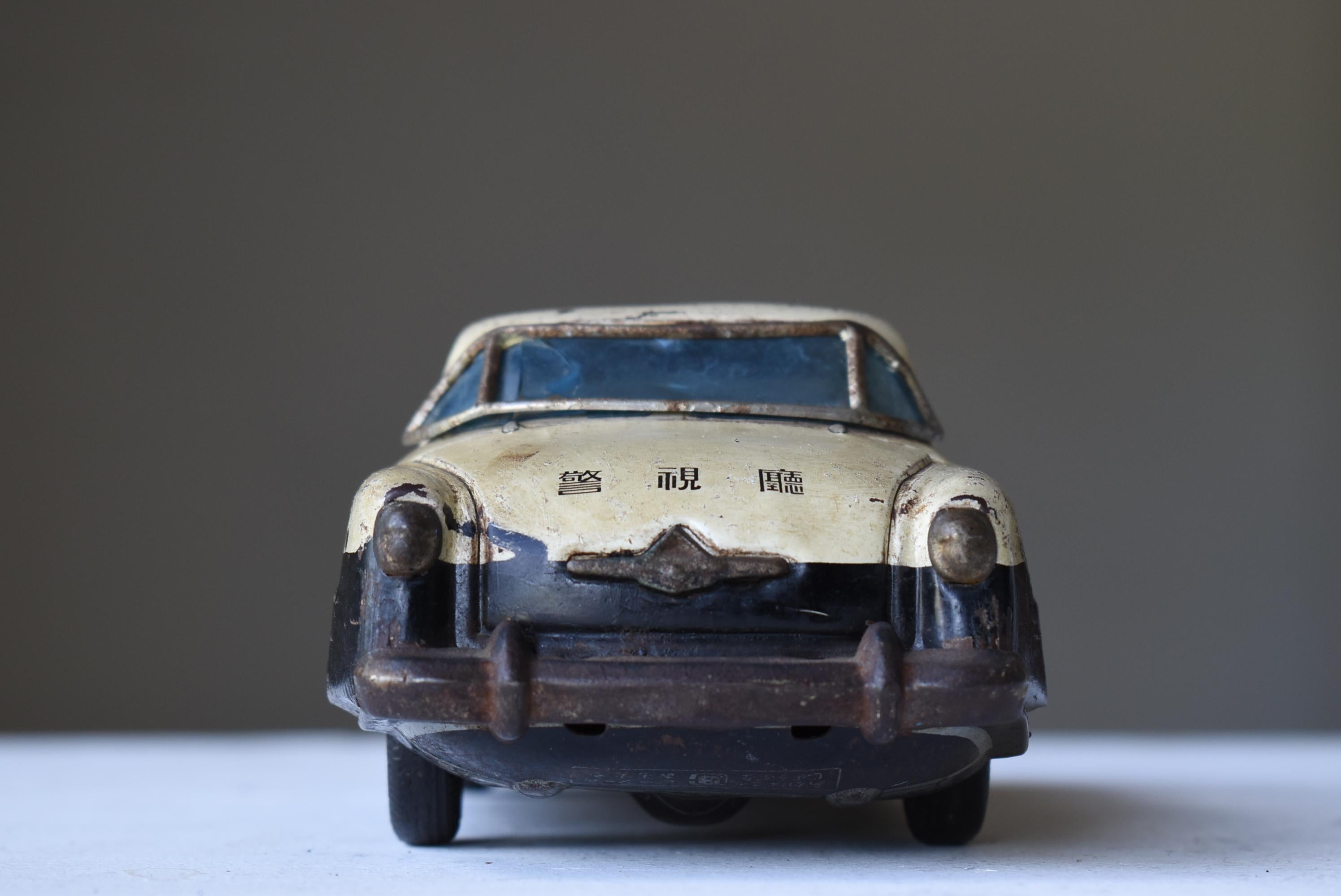 Japanese Old Toy Police Car 1950s-1980s / Figurine Object Wabi Sabi 3