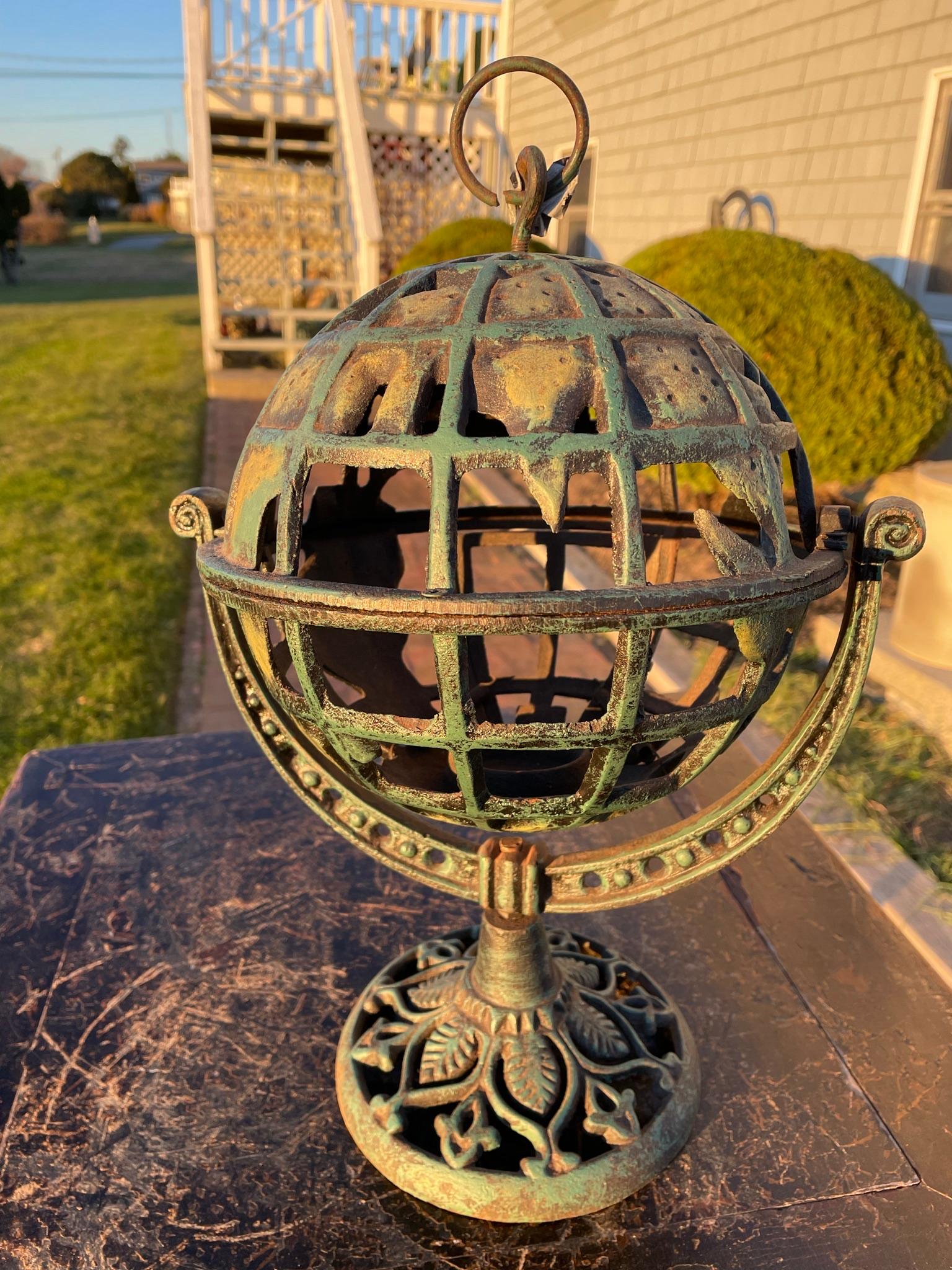 Japanese Old Unique Five Continents Globe Lighting Lantern 8