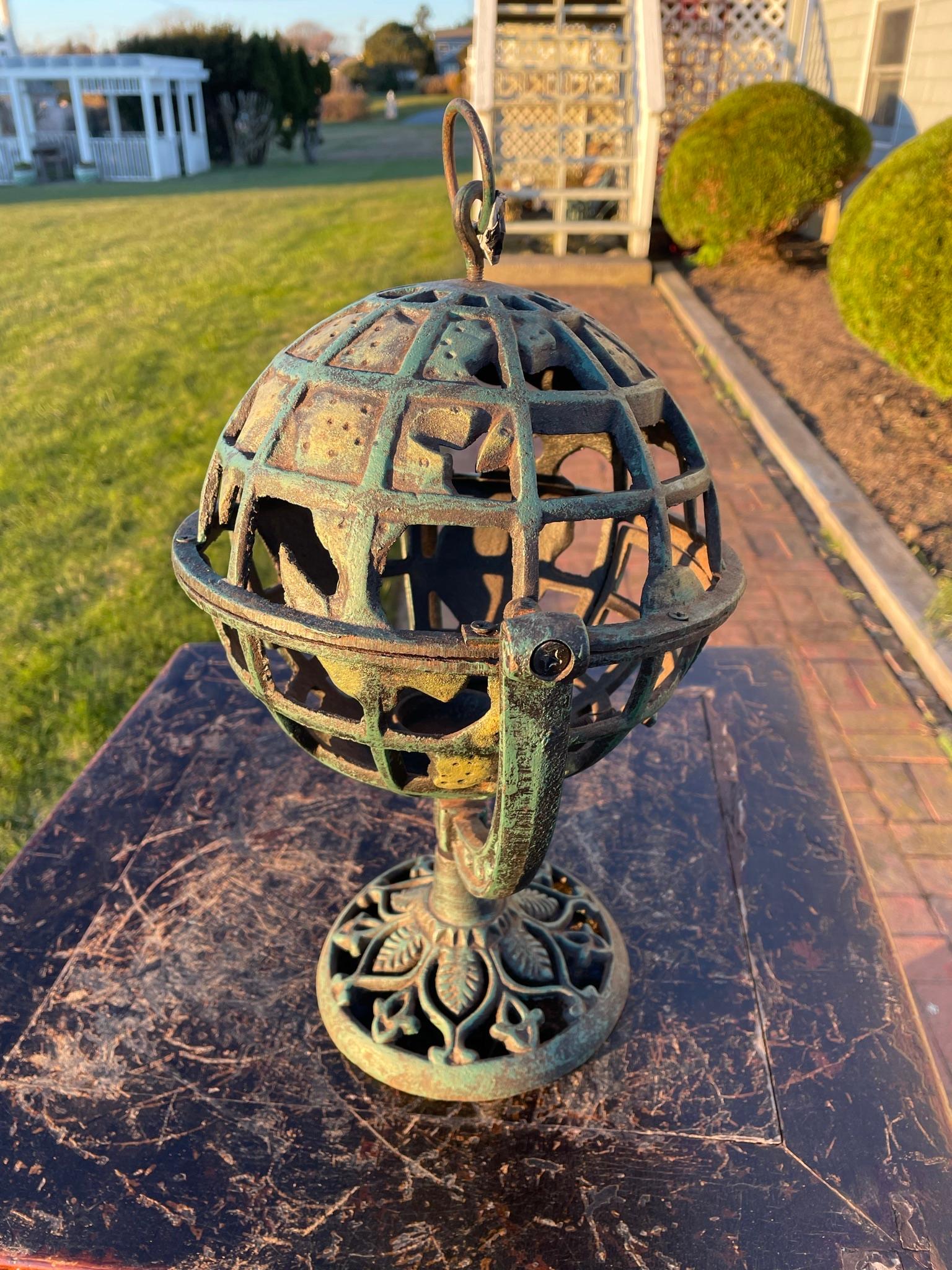 Showa Japanese Old Unique Five Continents Globe Lighting Lantern