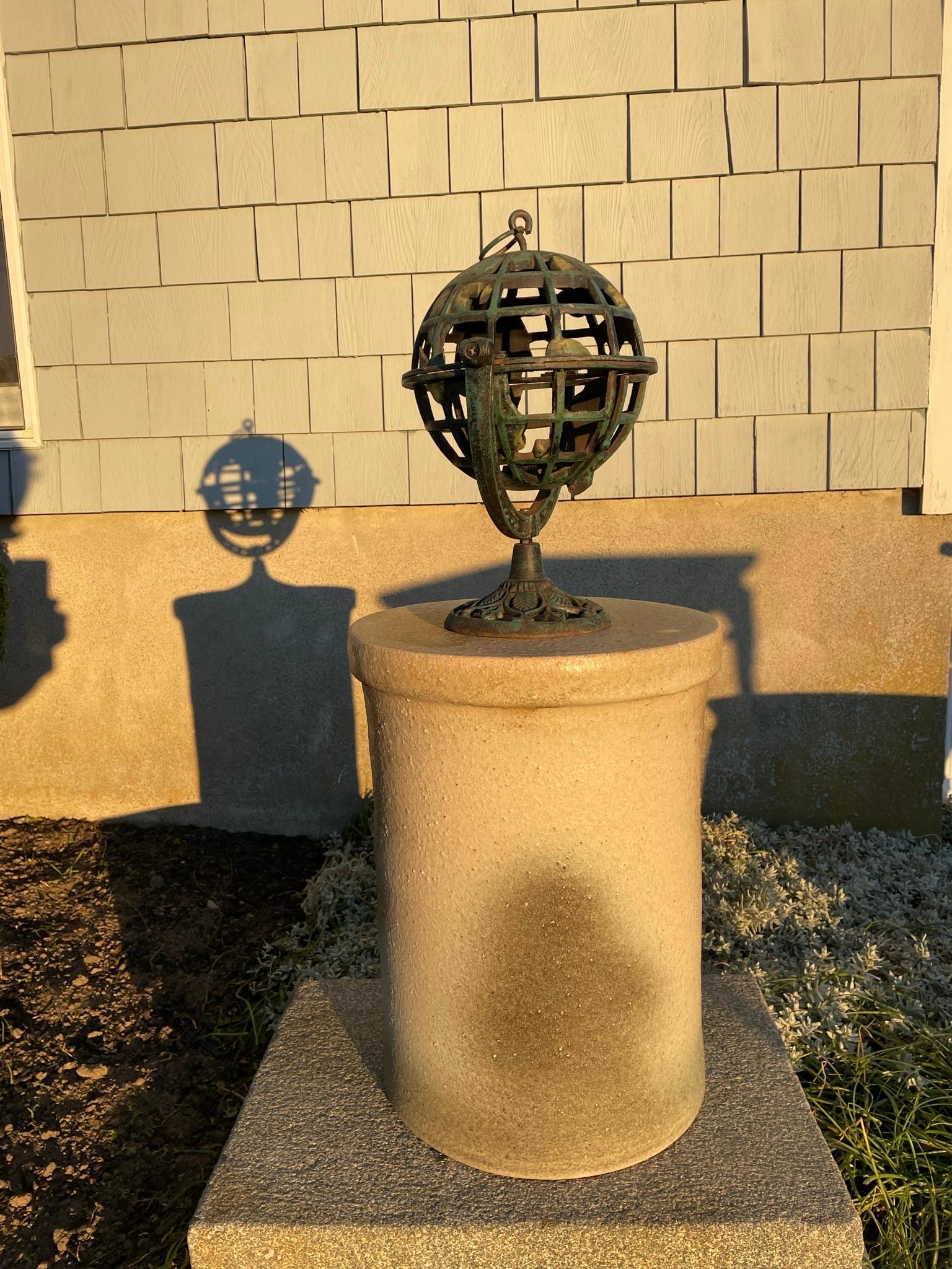 Hand-Crafted Japanese Old Unique Five Continents Globe Lighting Lantern