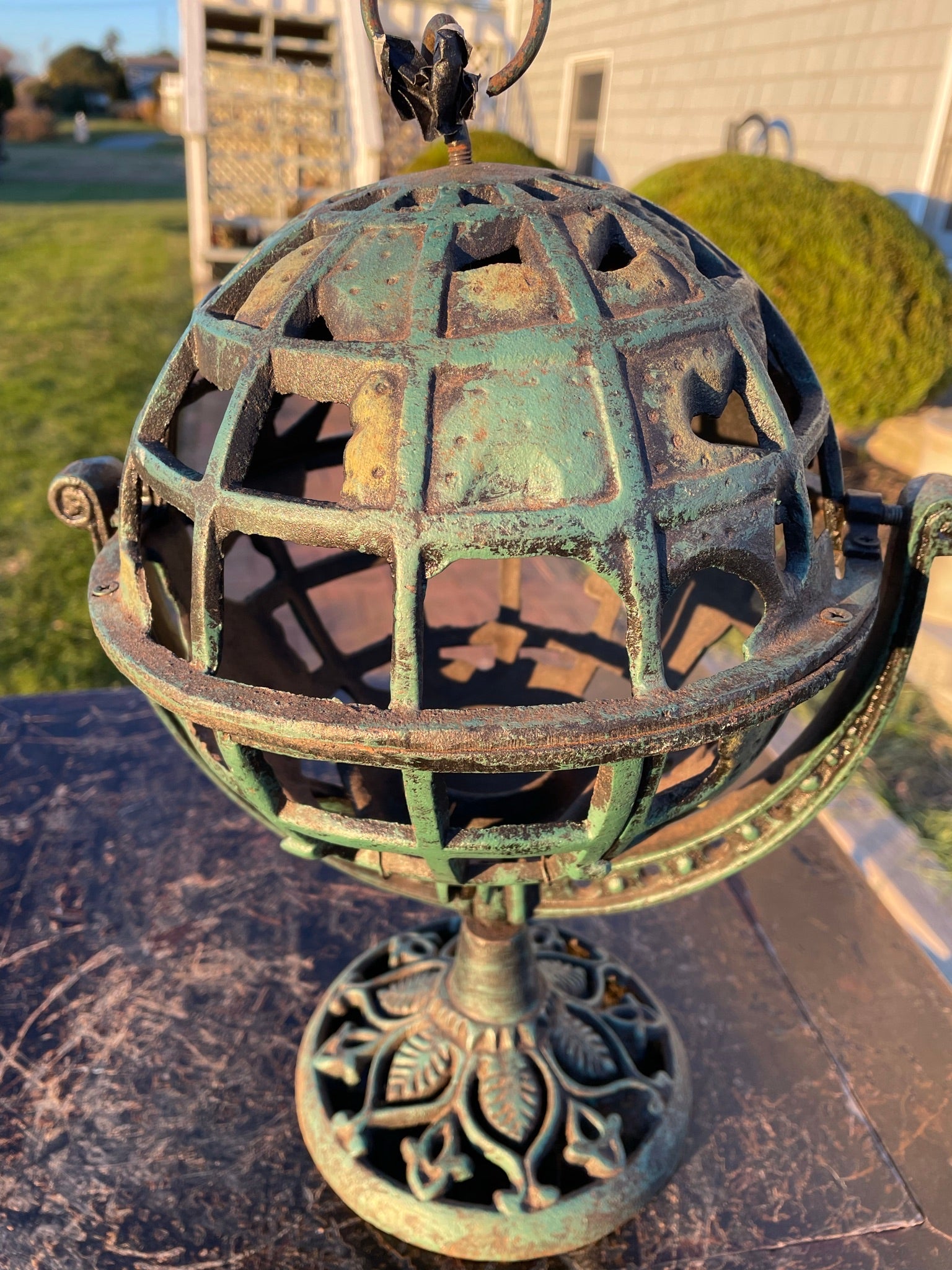 20th Century Japanese Old Unique Five Continents Globe Lighting Lantern