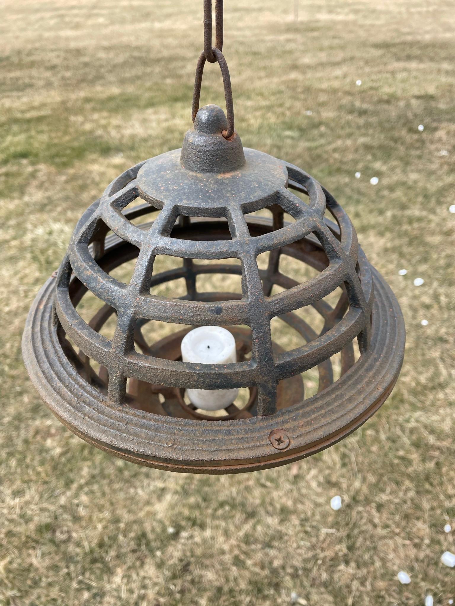 Japanese Old Unique Five Continents Globe Lighting Lantern In Good Condition In South Burlington, VT