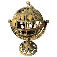 Japanese Old Unique Five Continents Globe Lighting Lantern