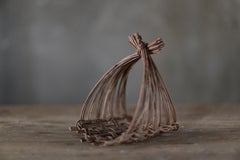 Japanese Old Woven Grape Vine Vase / Late 19th Century
