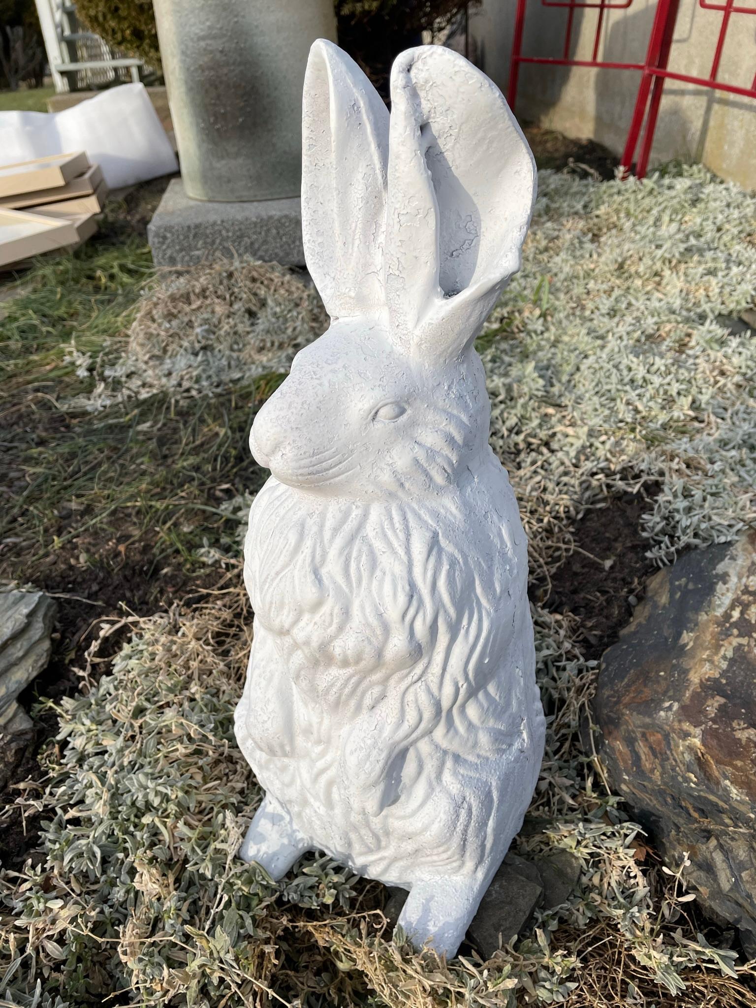 Hand-Crafted Japanese Massive Old Vintage White Rabbit  Extraordinary Details For Sale