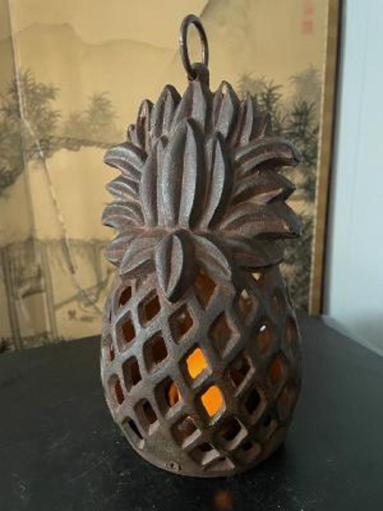 Hand-Crafted Japanese Old Vintage Pineapple Welcoming  Lighting Lantern