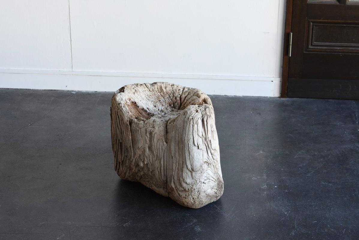 Japanese Old Wabi-Sabi Stool / Block of Wood / Modern Chair / 1960 or Later 6