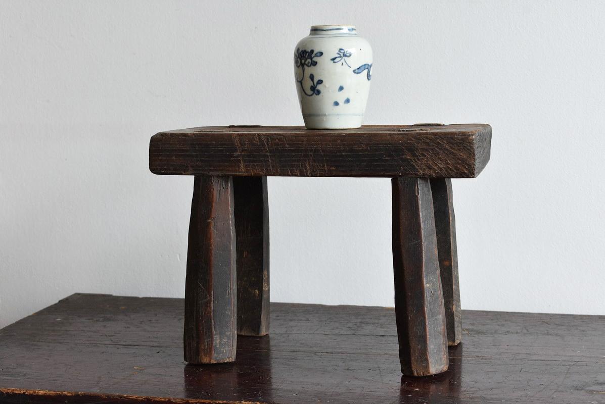 Japanese Old Wabi-Sabi Little Wooden Stool /Chair/ Decoration Wooden Stand 3