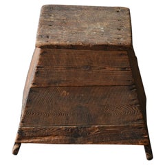 Japanese Old Wabi Sabi Wooden Stool / Showa Era