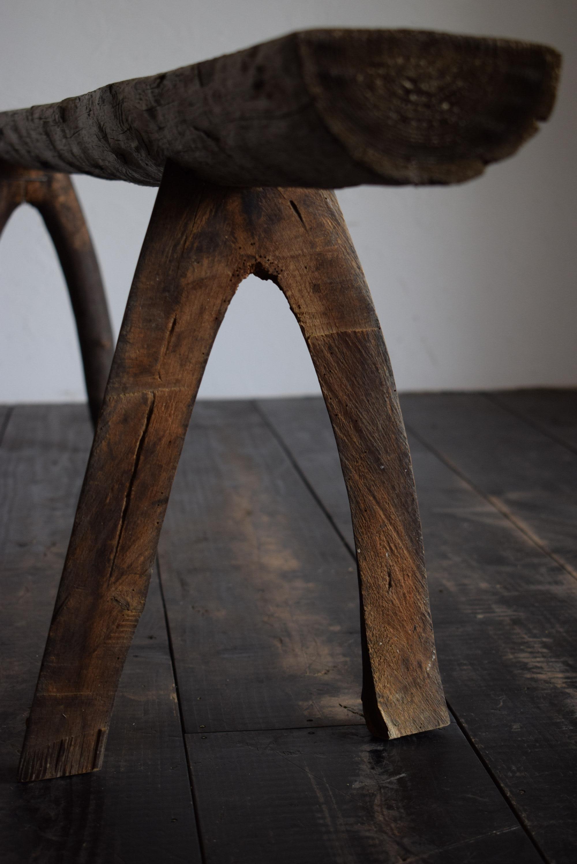 Fauteuil de banc japonais / chaisewabi-sabi / banc primitif / exposition st en vente 5