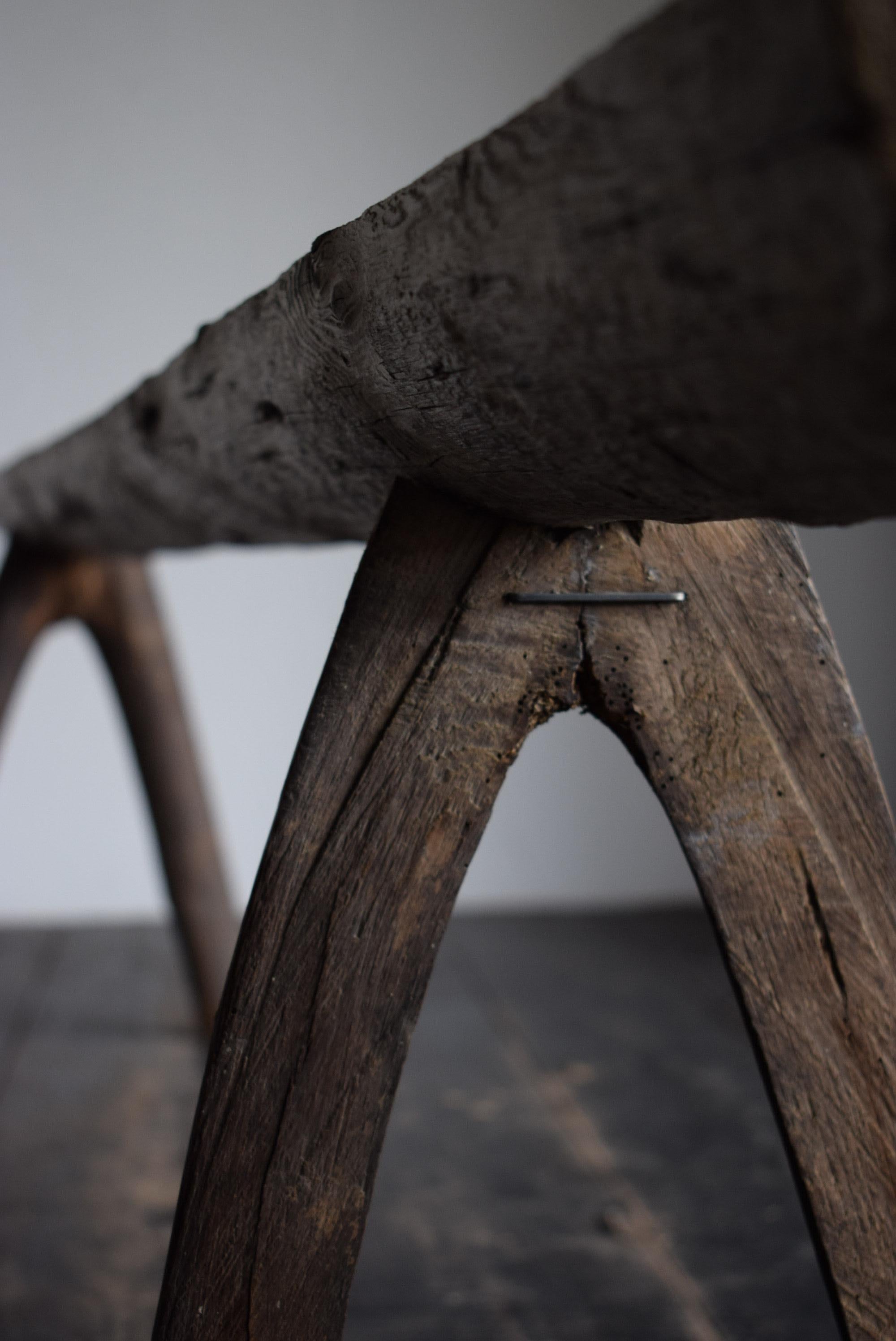 Fauteuil de banc japonais / chaisewabi-sabi / banc primitif / exposition st Bon état - En vente à Sammu-shi, Chiba