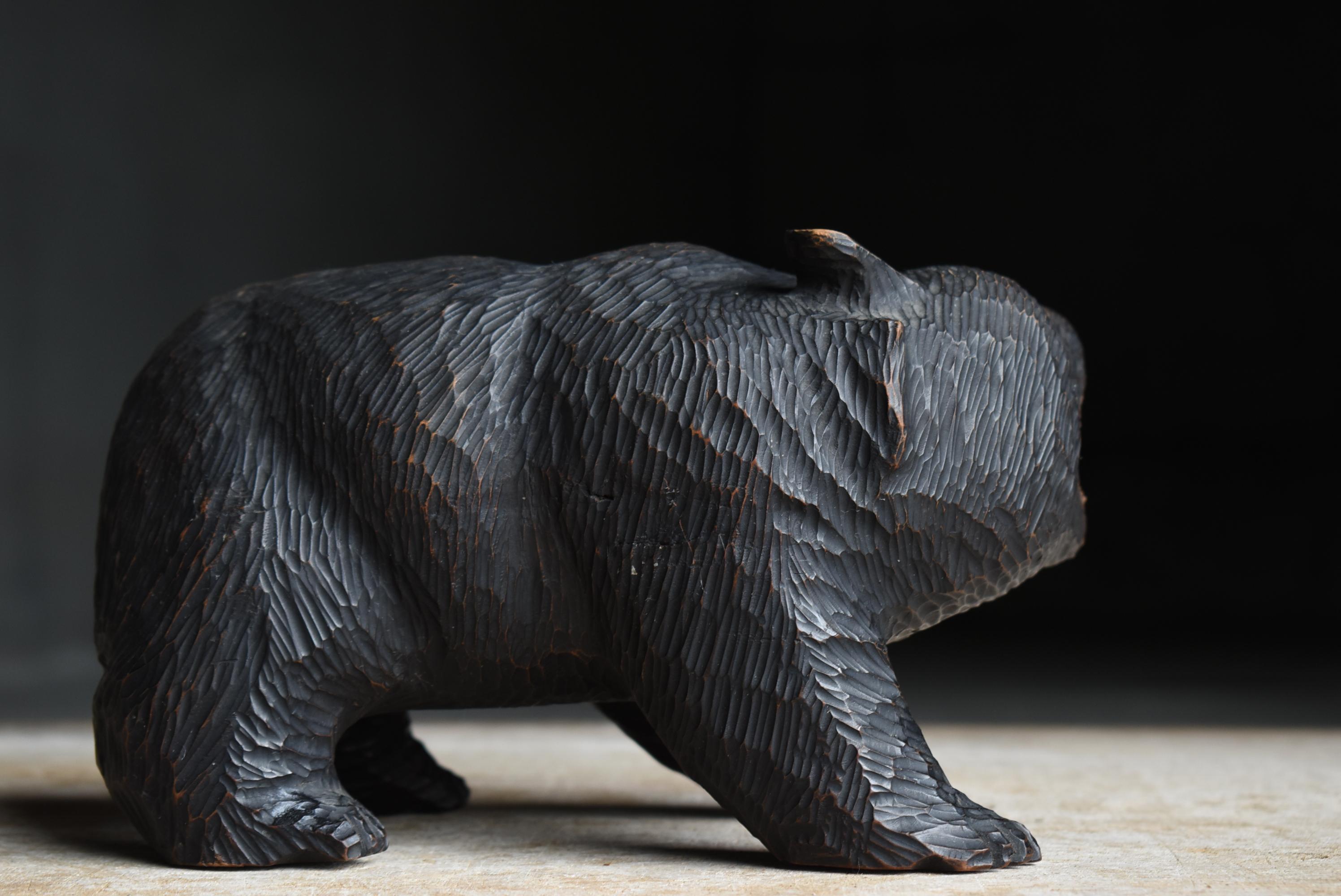 Orso giapponese in legno vecchio scolpito anni '50-'70 / Scultura di figura Mingei in vendita 4