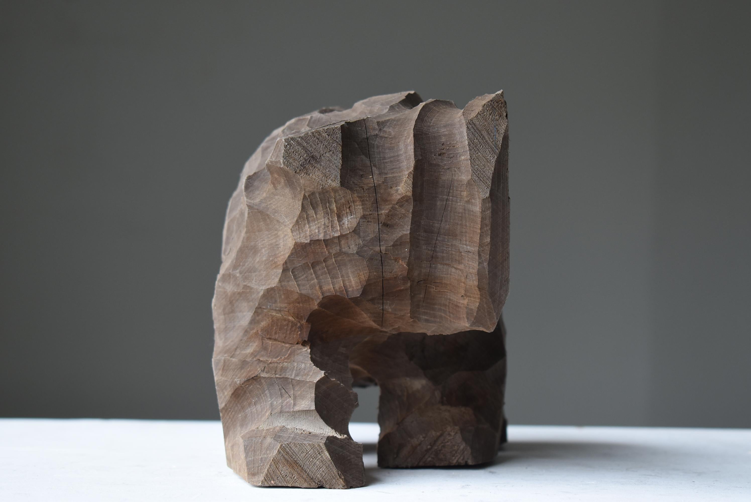 Japanese Old Wood Carving Bear 1950s-1970s / Sculpture Wabisabi 4