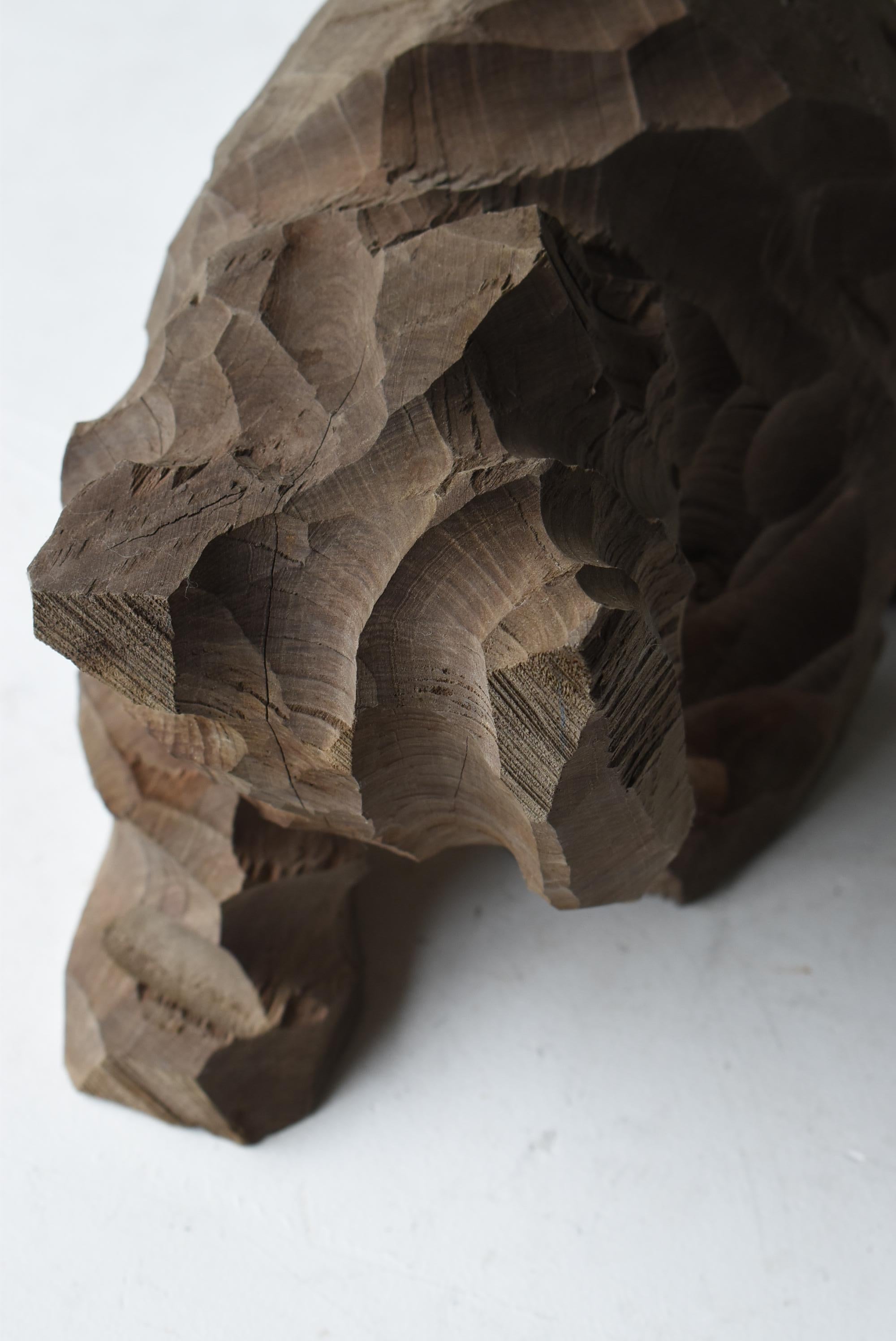 Japanese Old Wood Carving Bear 1950s-1970s / Sculpture Wabisabi 6