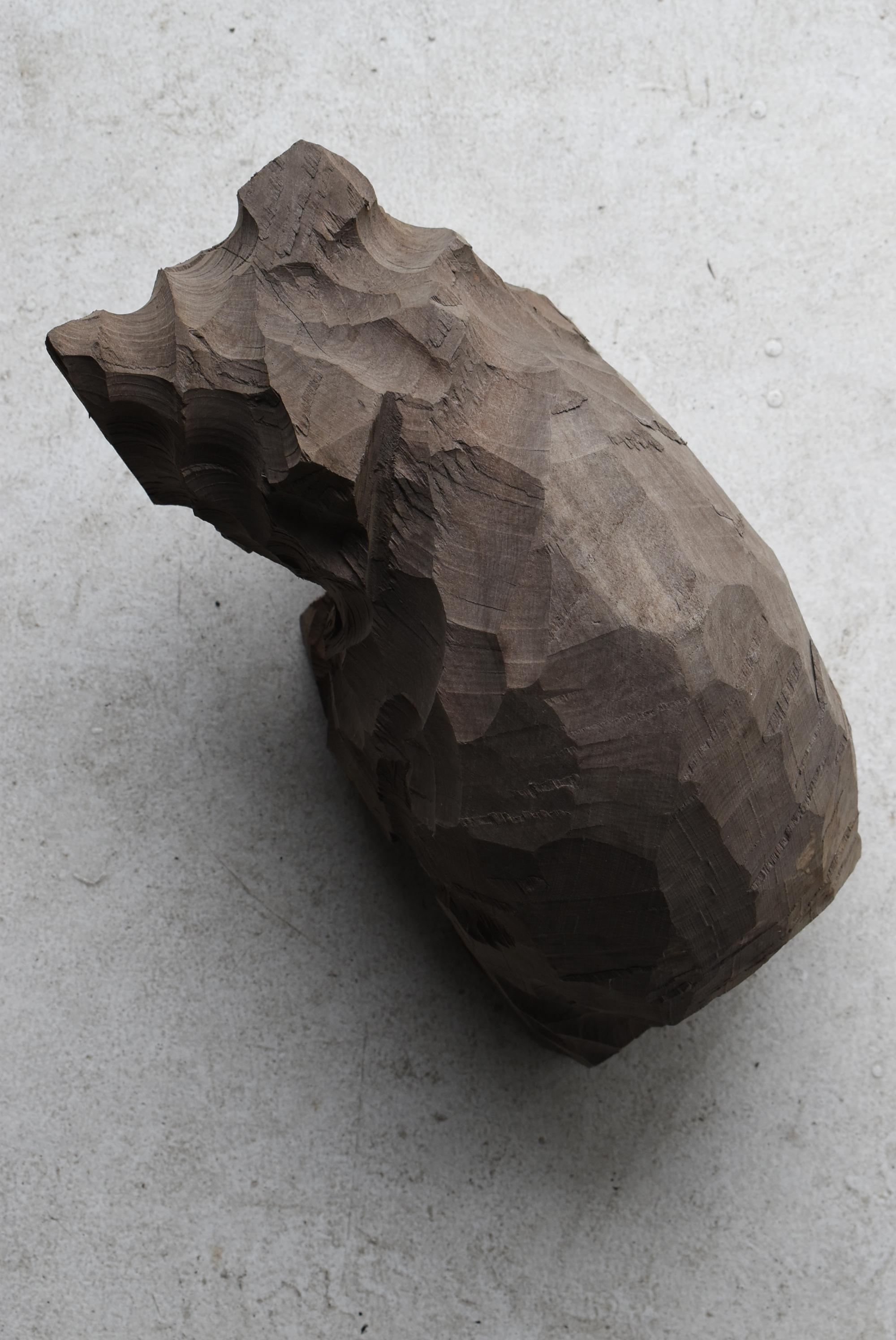 Japanese Old Wood Carving Bear 1950s-1970s / Sculpture Wabisabi 8
