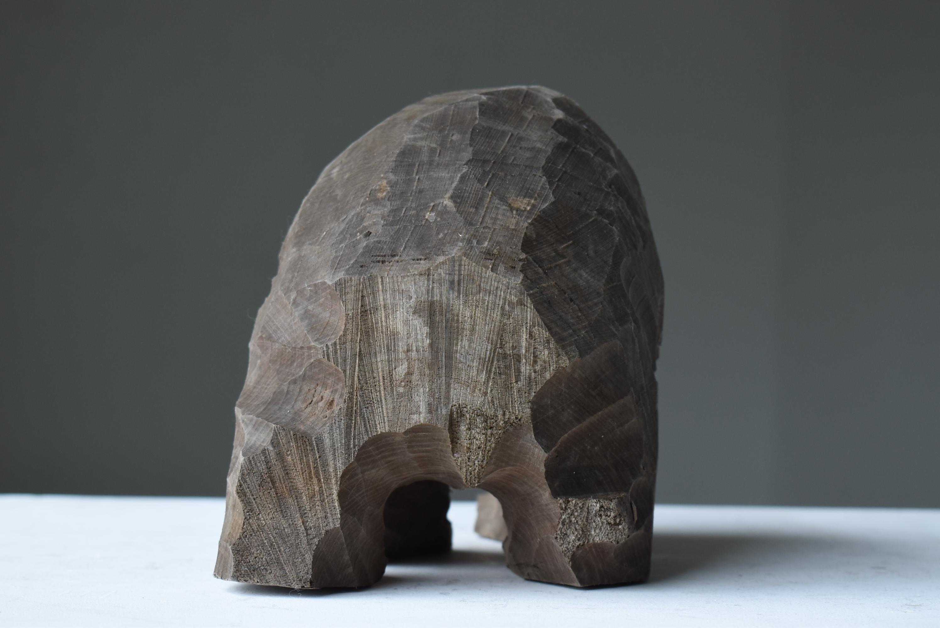 Japanese Old Wood Carving Bear 1950s-1970s / Sculpture Wabisabi 2