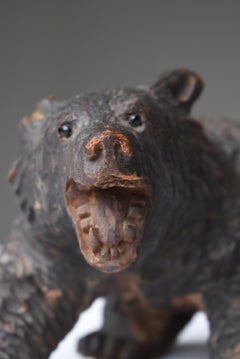 Japanese Old Wood Carving Bear Ainu 1930s-1950s/Vintage Figurine Sculpture