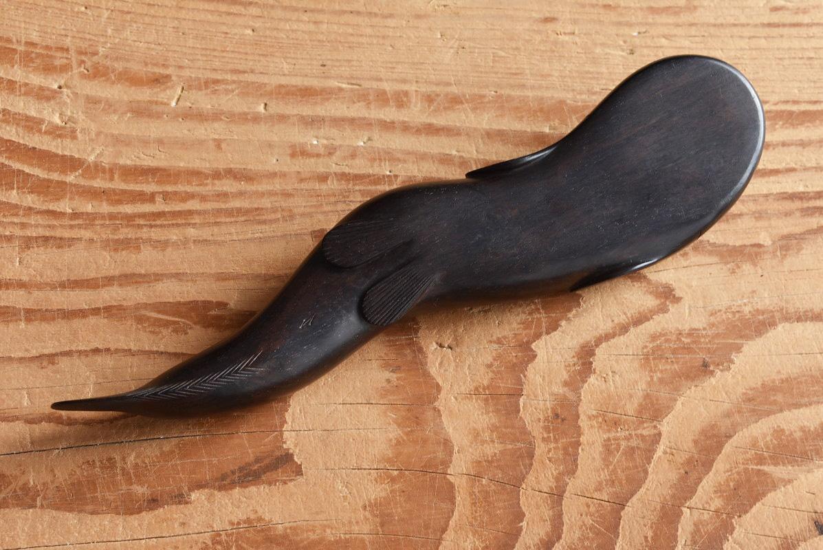 Japanese Old Wood Carving Catfish / 1940-1960 / Animal Figurine 9