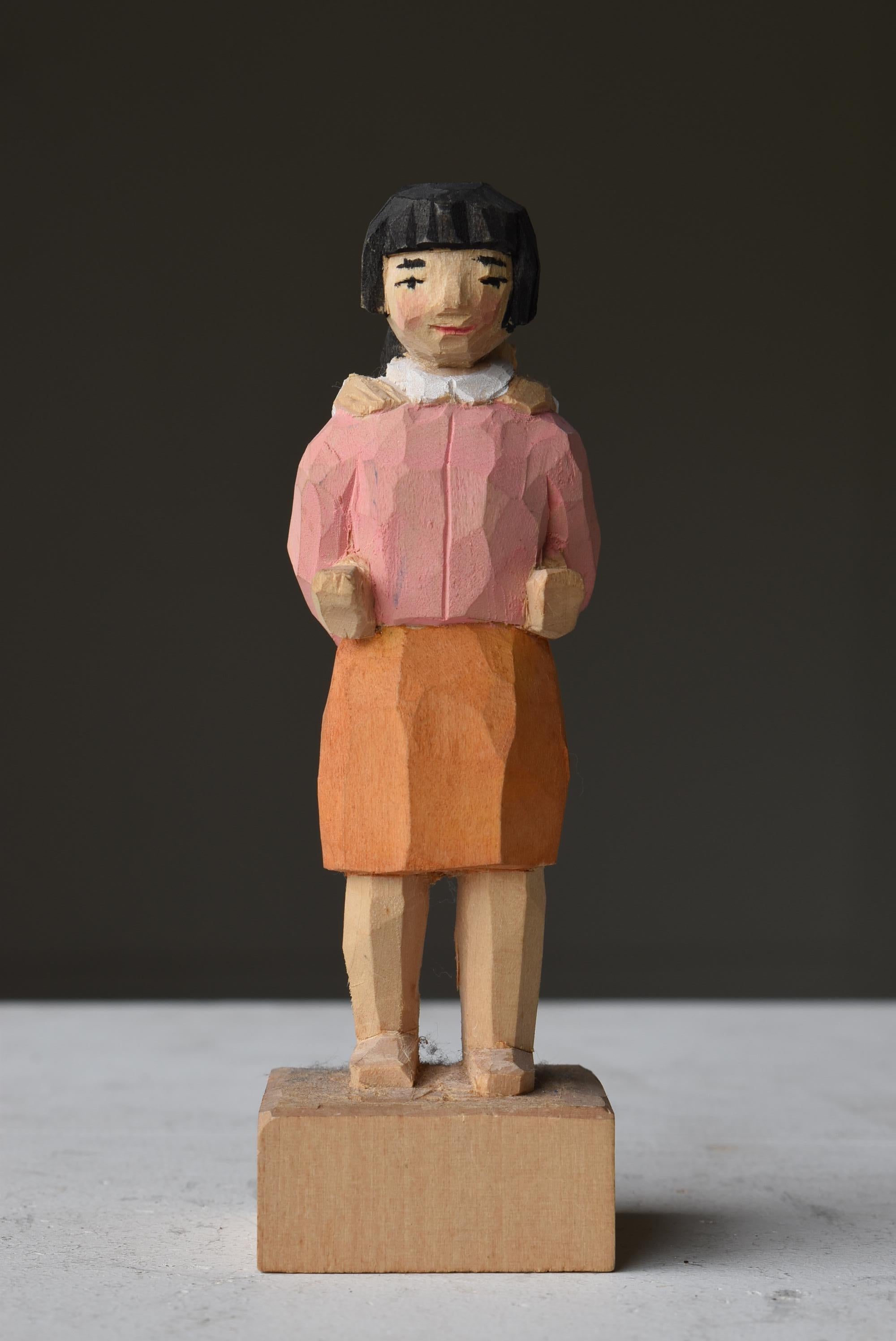 Sculpture japonaise en bois ancien « Children » des années 1940-1960 / Fourchette Art Wabi Sabi 1