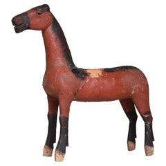 Japanese antique Wood Carving Horse 1800s-1900s/Sculpture Figurine Wabisabi art