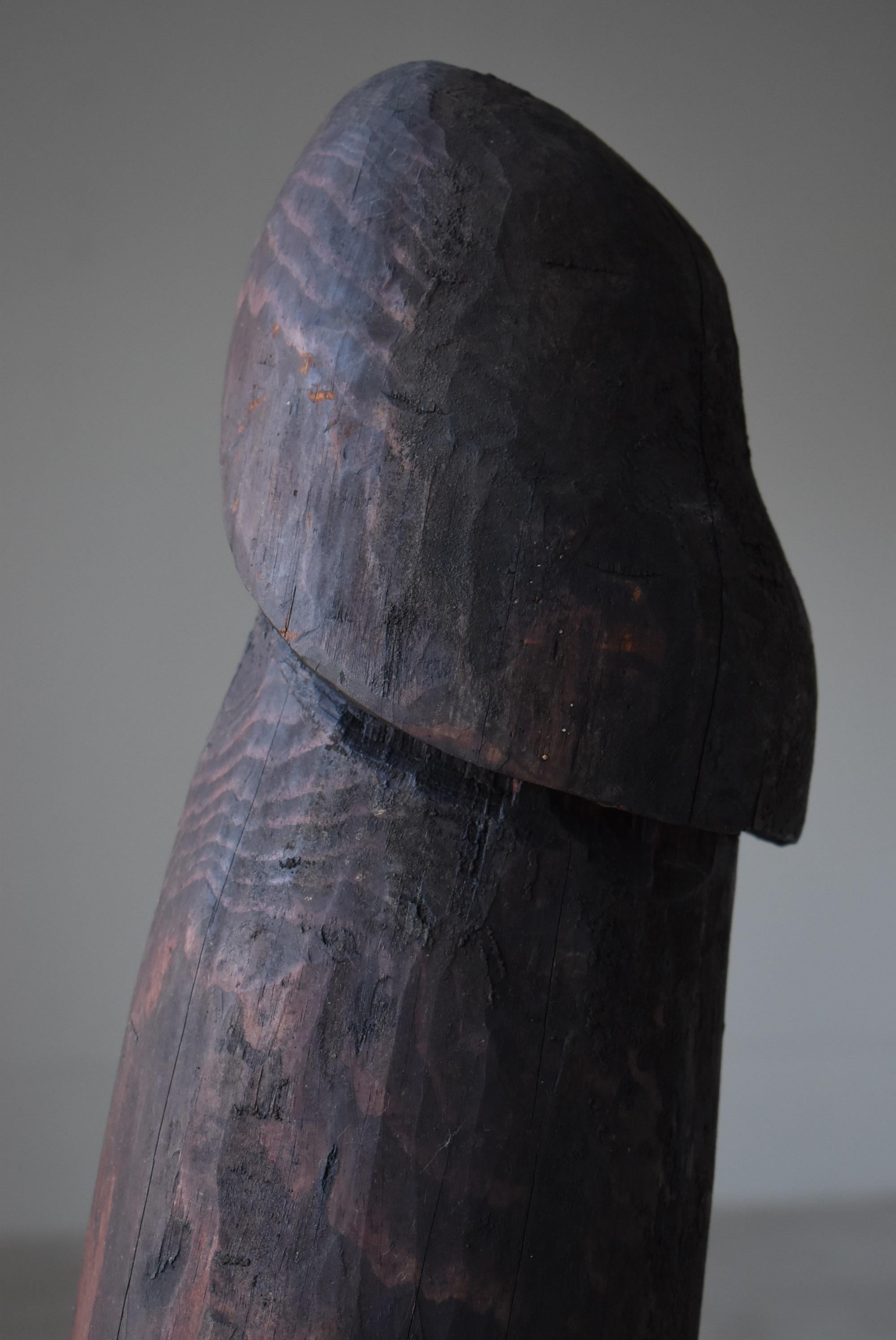 Japanese Old Wood Carving Huge Penis 1800s-1900s/Antique Figurine Wabisabi Art 4