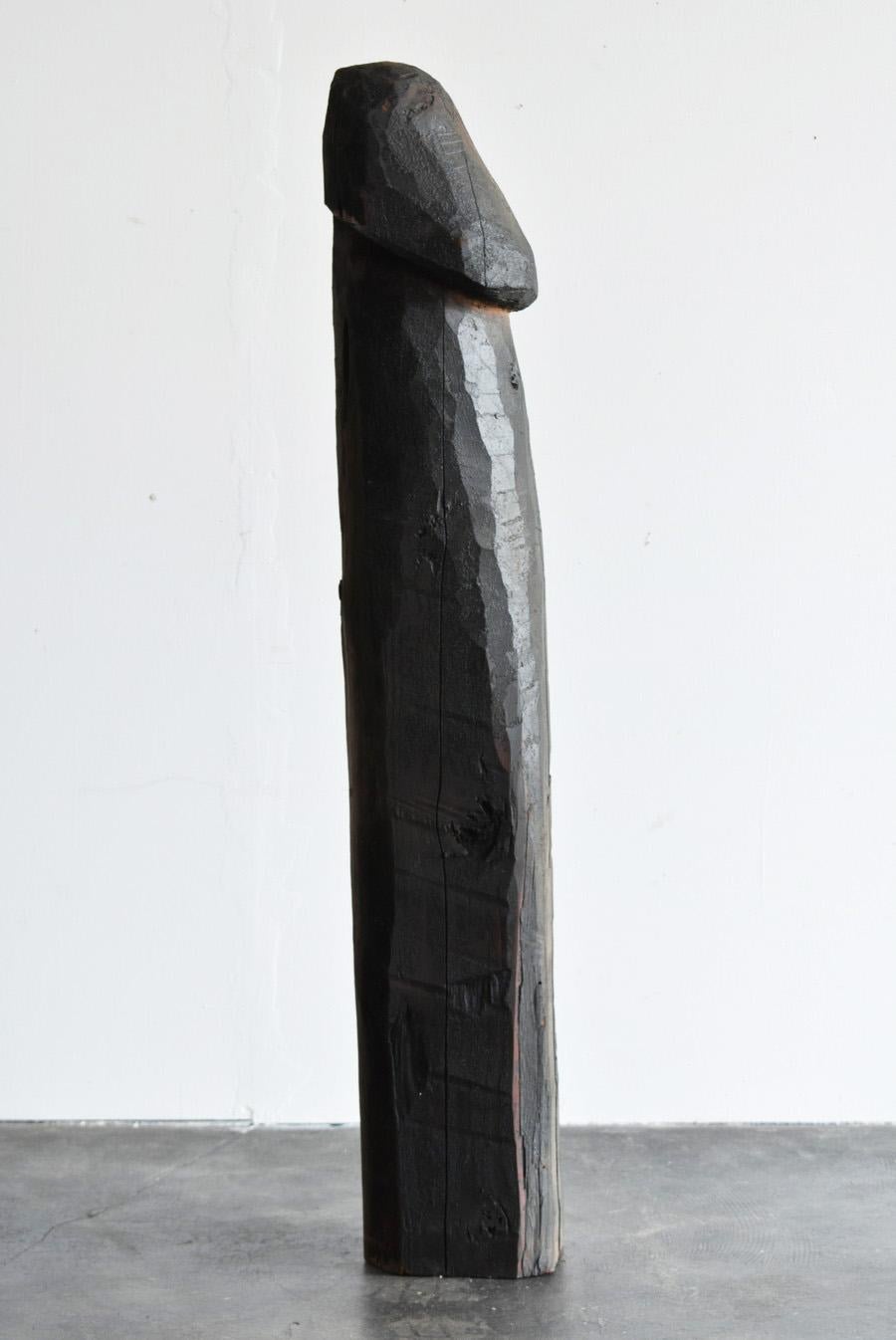 Japanese Old Wood Carving Huge Penis 1800s-1920/Antique Figurine Wabisabi Art 3