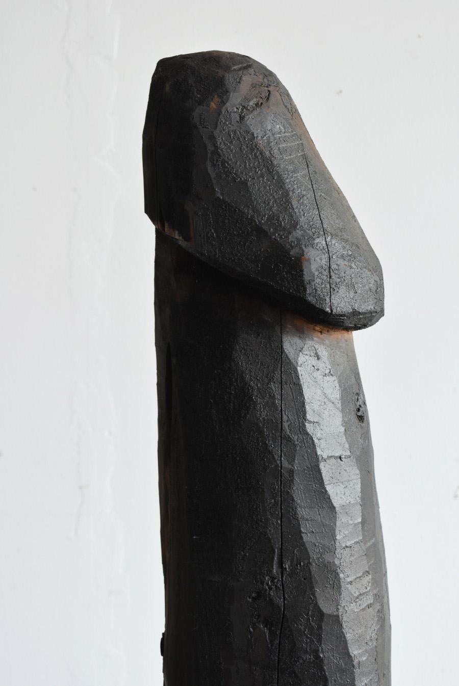 Japanese Old Wood Carving Huge Penis 1800s-1920/Antique Figurine Wabisabi Art 4