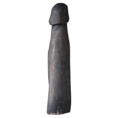 Japanese Old Wood Carving Penis 1800s-1900s/Antique Figurine Wabisabi Object