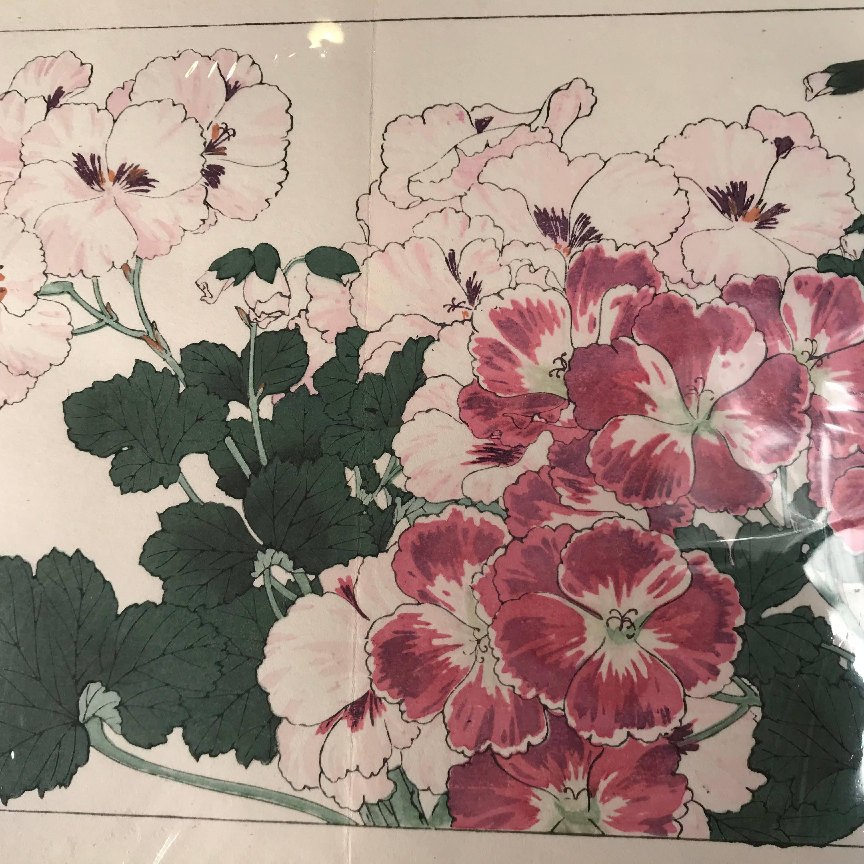 Hand-Crafted Japanese Old Woodblock Flower Prints Tanigami Konan  Immediately Frameable #2