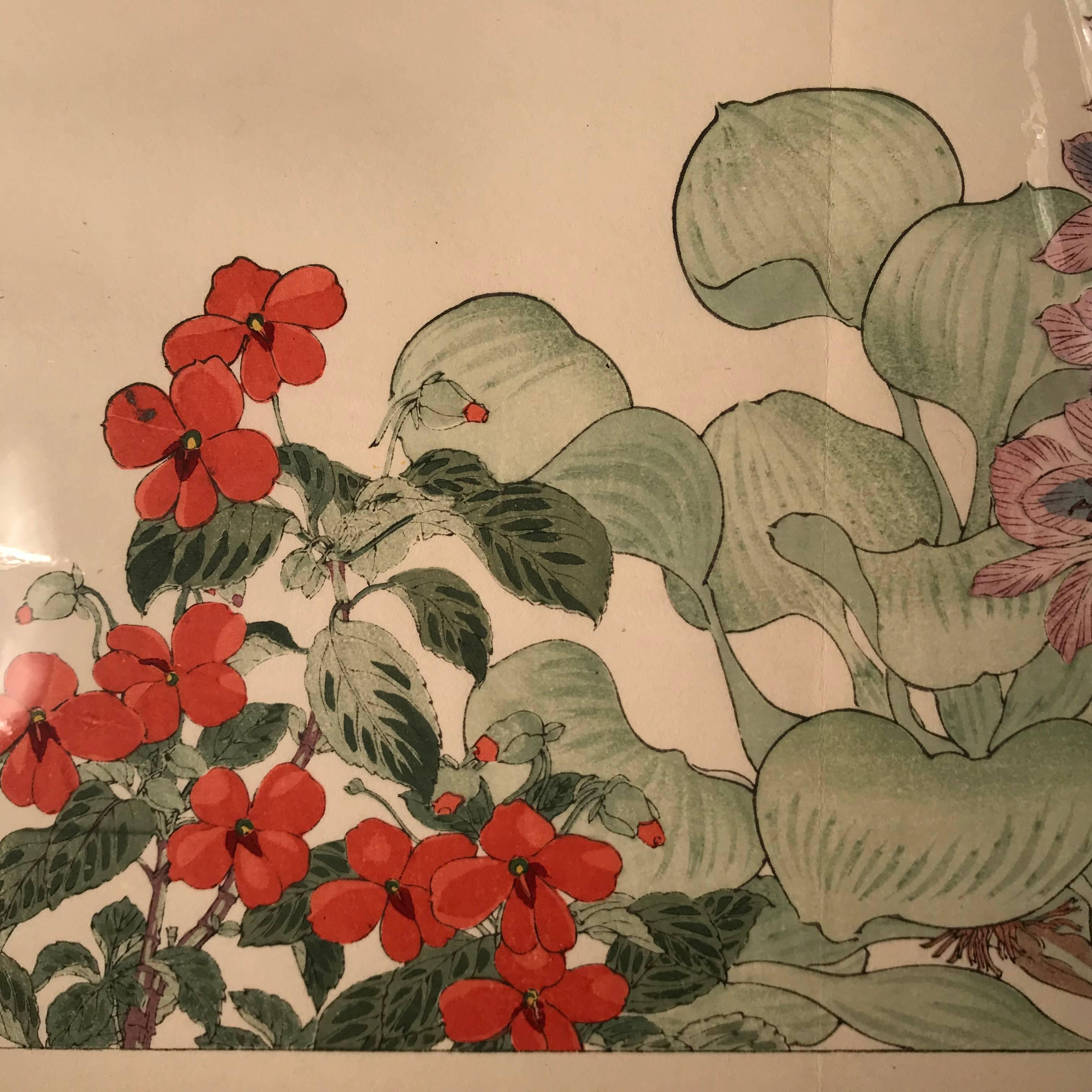 20th Century Japanese Old Woodblock Flower Prints Tanigami Konan  Immediately Frameable #2