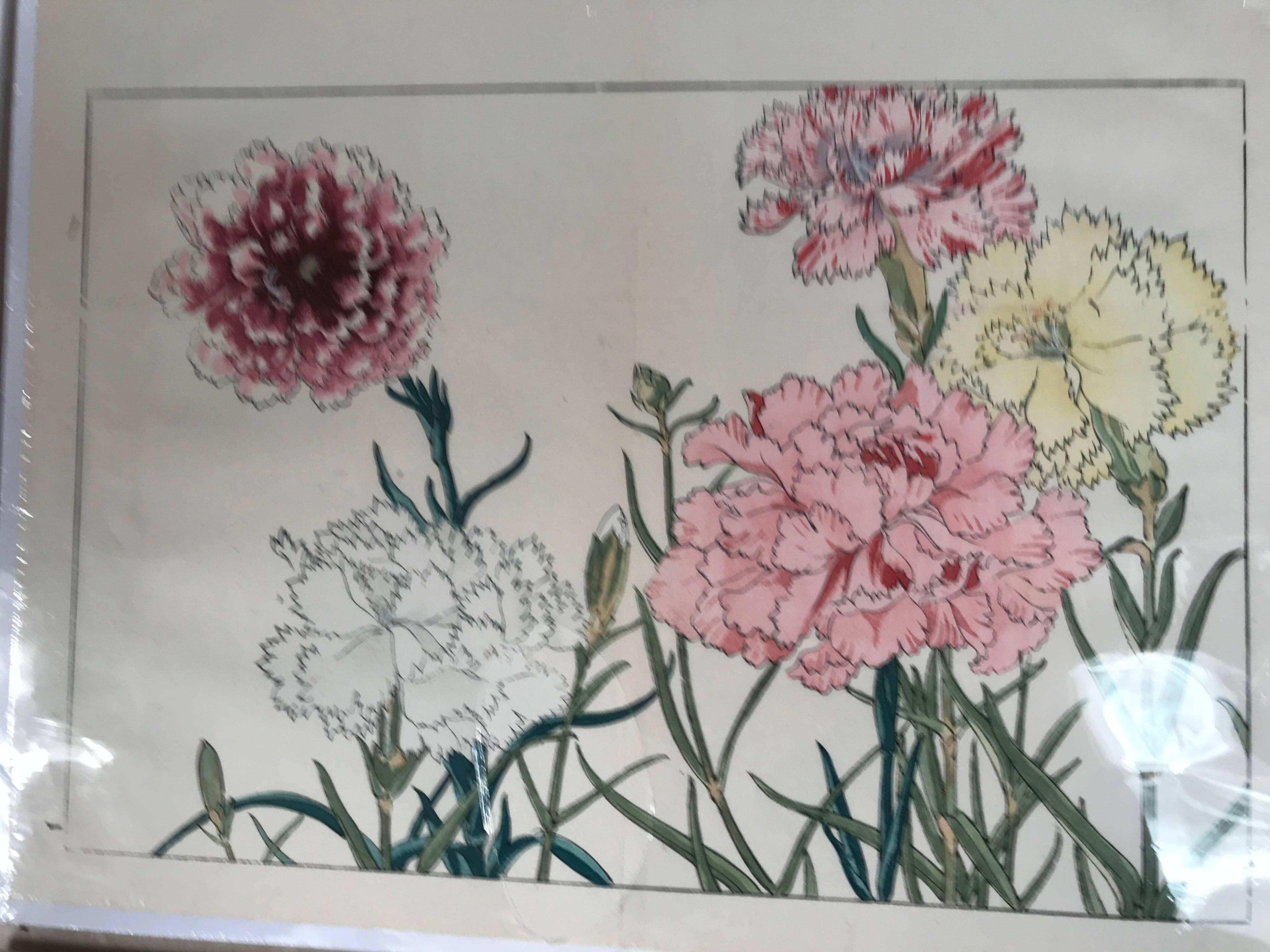 Japanese Old Woodblock Flower Prints Tanigami Konan Immediately Frameable #4 In Good Condition In South Burlington, VT