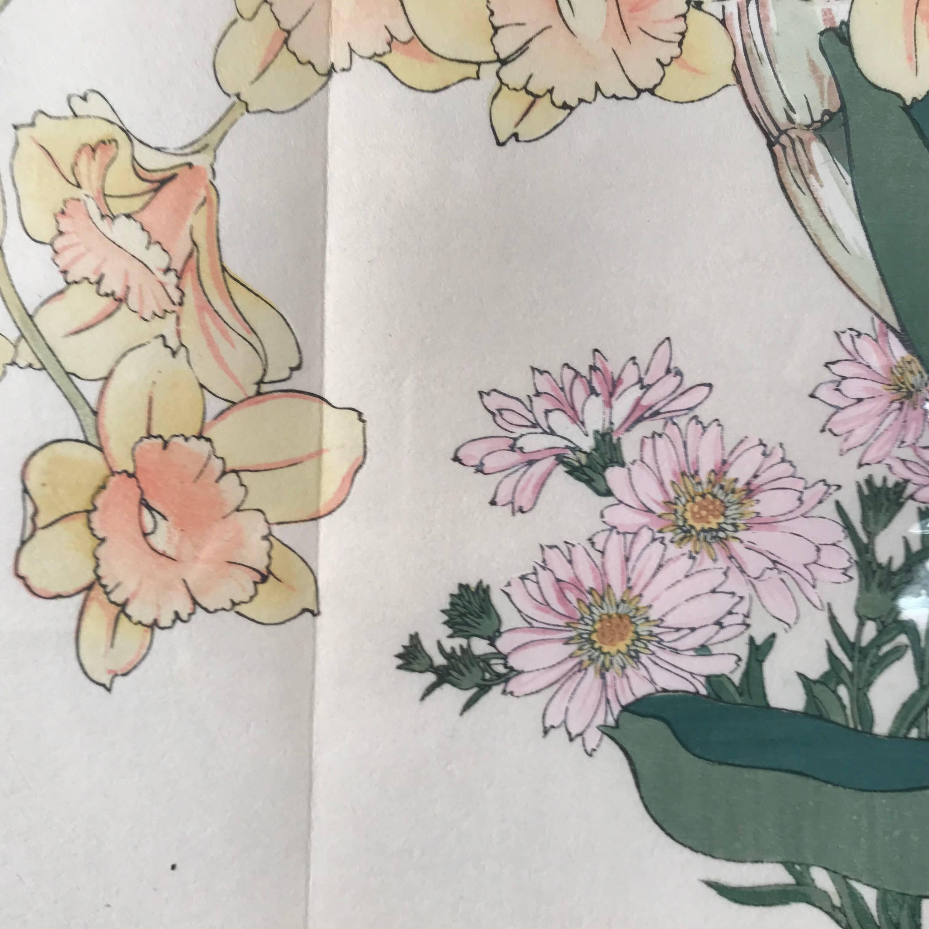 Japanese Old Woodblock Flower Prints Tanigami Konan Immediately Frameable #4 1
