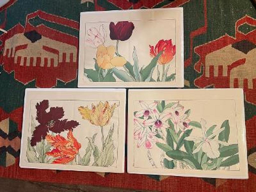 Japanese Old Woodblock Flower Prints Tanigami Konan Immediately Frameable 5