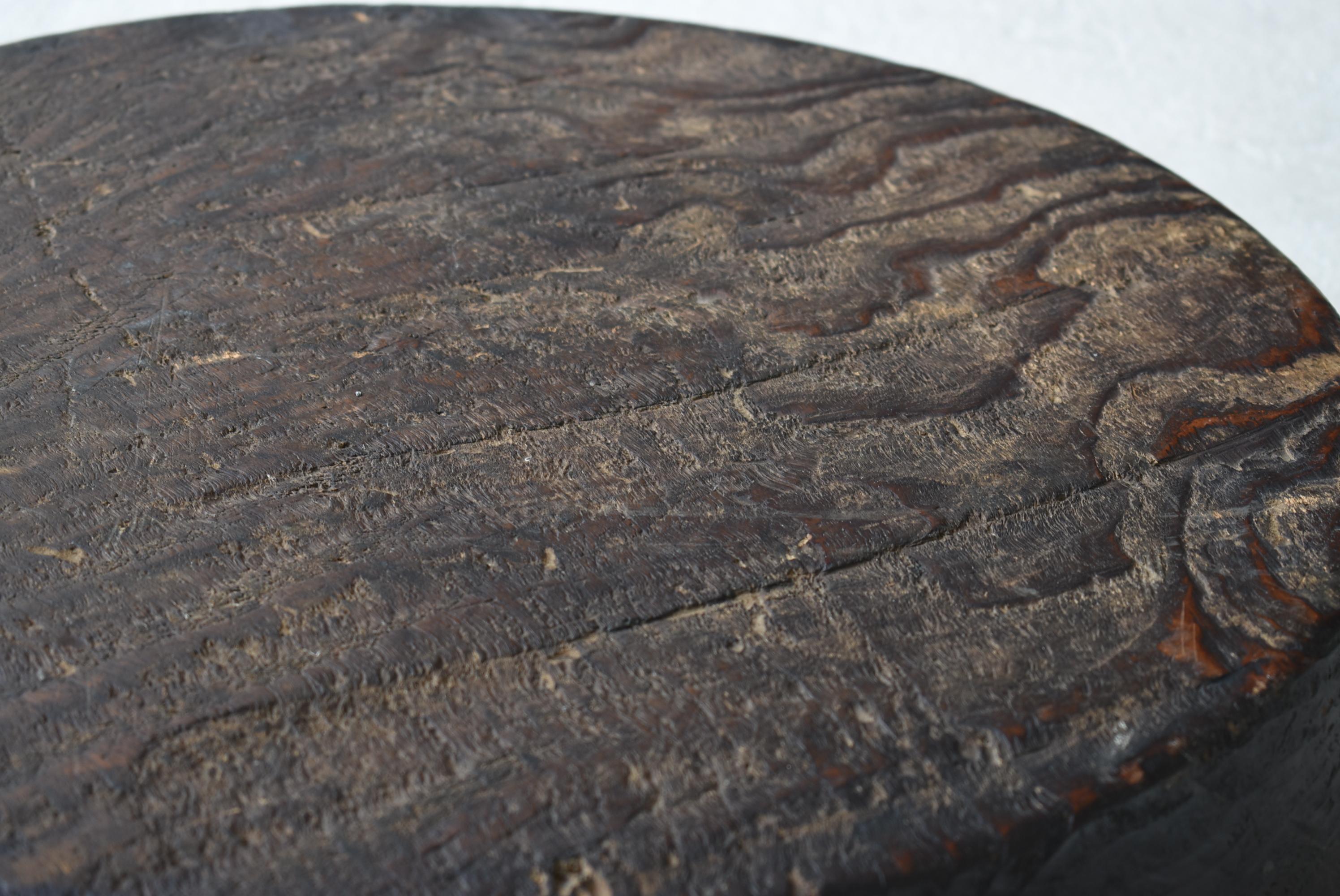 Japanese Old Wooden Bowl 1860s-1920s/Antique Folk Art Wood Carving Wabisabi 2