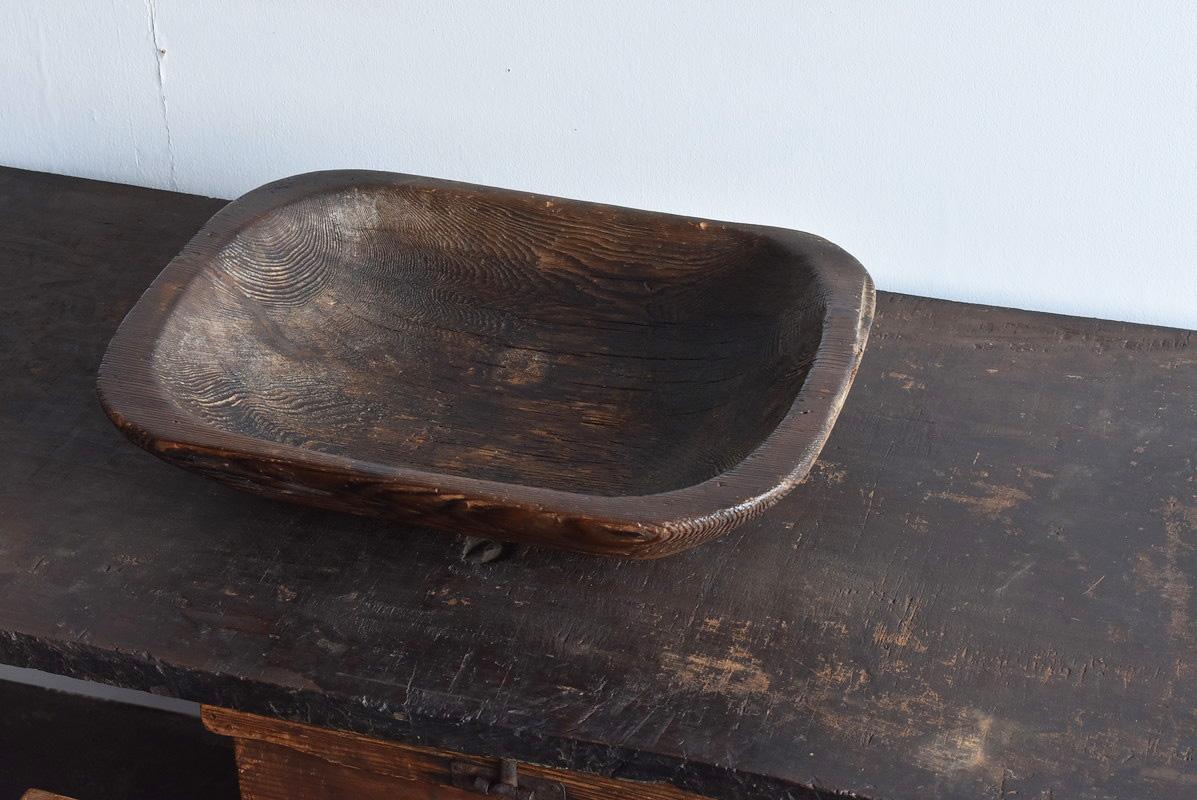 Woodwork Japanese Old Wooden Bowl / Container That Feels Lonely / Meiji-Showa/Farm Tools