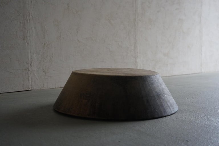 Japanese Old Wooden Bowl Primitive Wabi-Sabi Antique For Sale 4