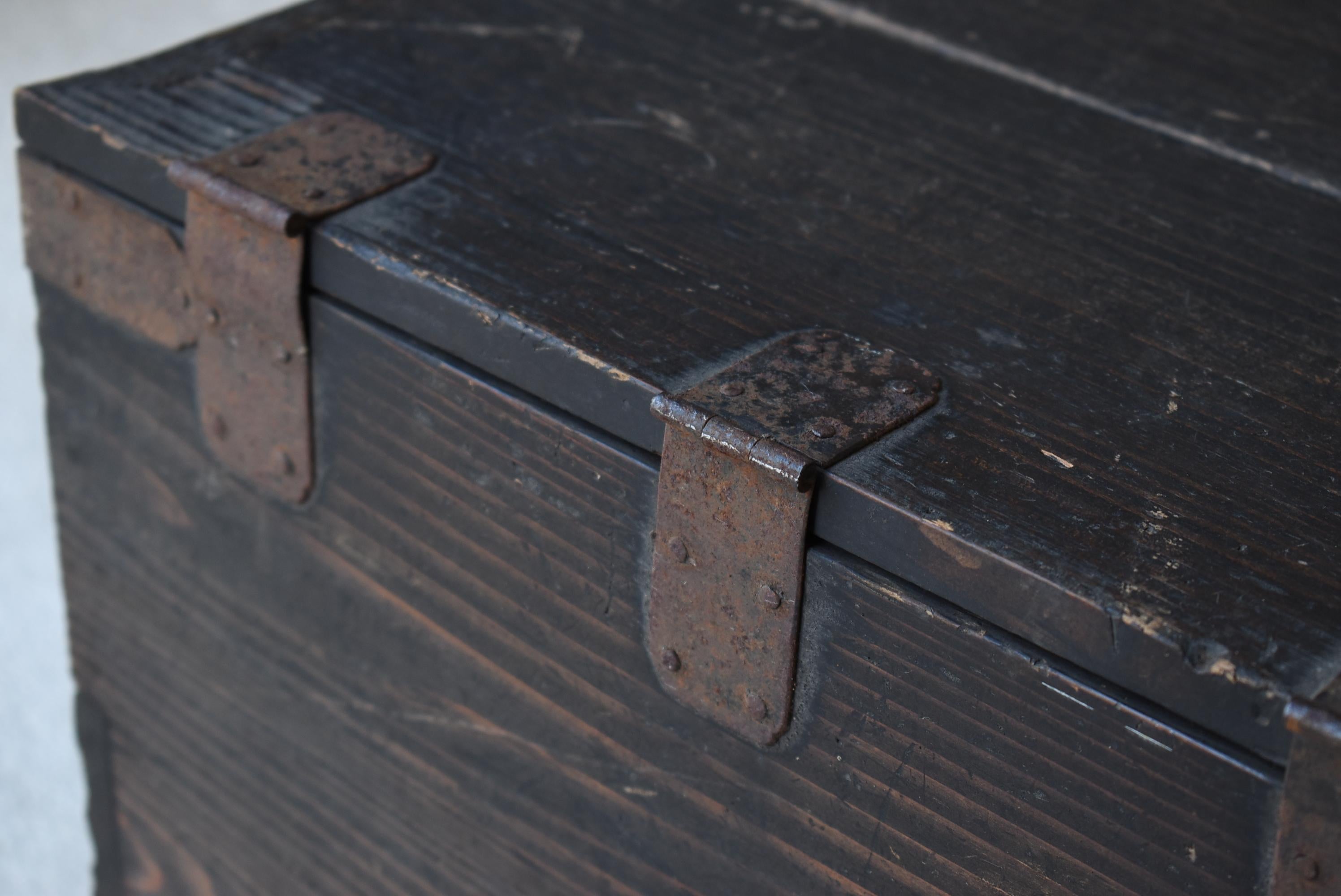 Japanese Old Wooden Box 1860s-1920s/Antique Storage Sofa Table Wabisabi Art 4