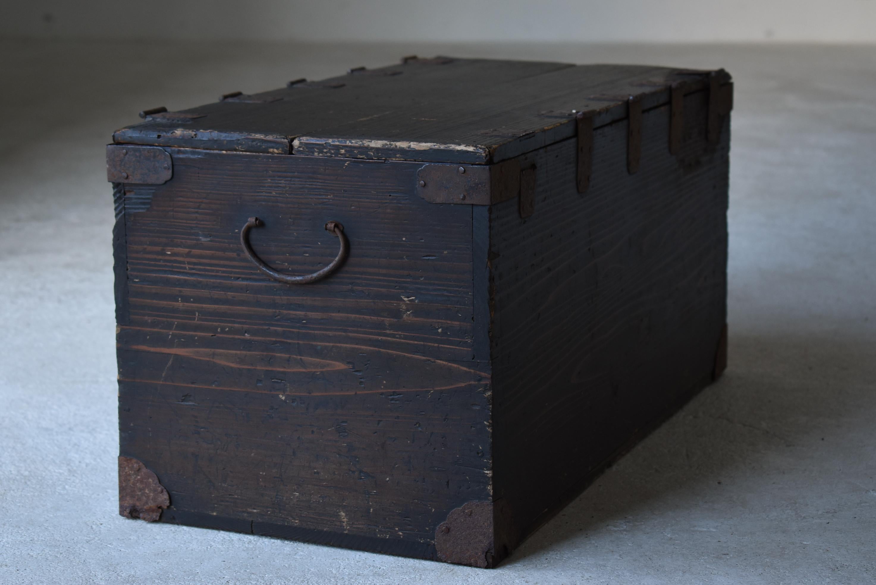 Japanese Old Wooden Box 1860s-1920s/Antique Storage Sofa Table Wabisabi Art 5
