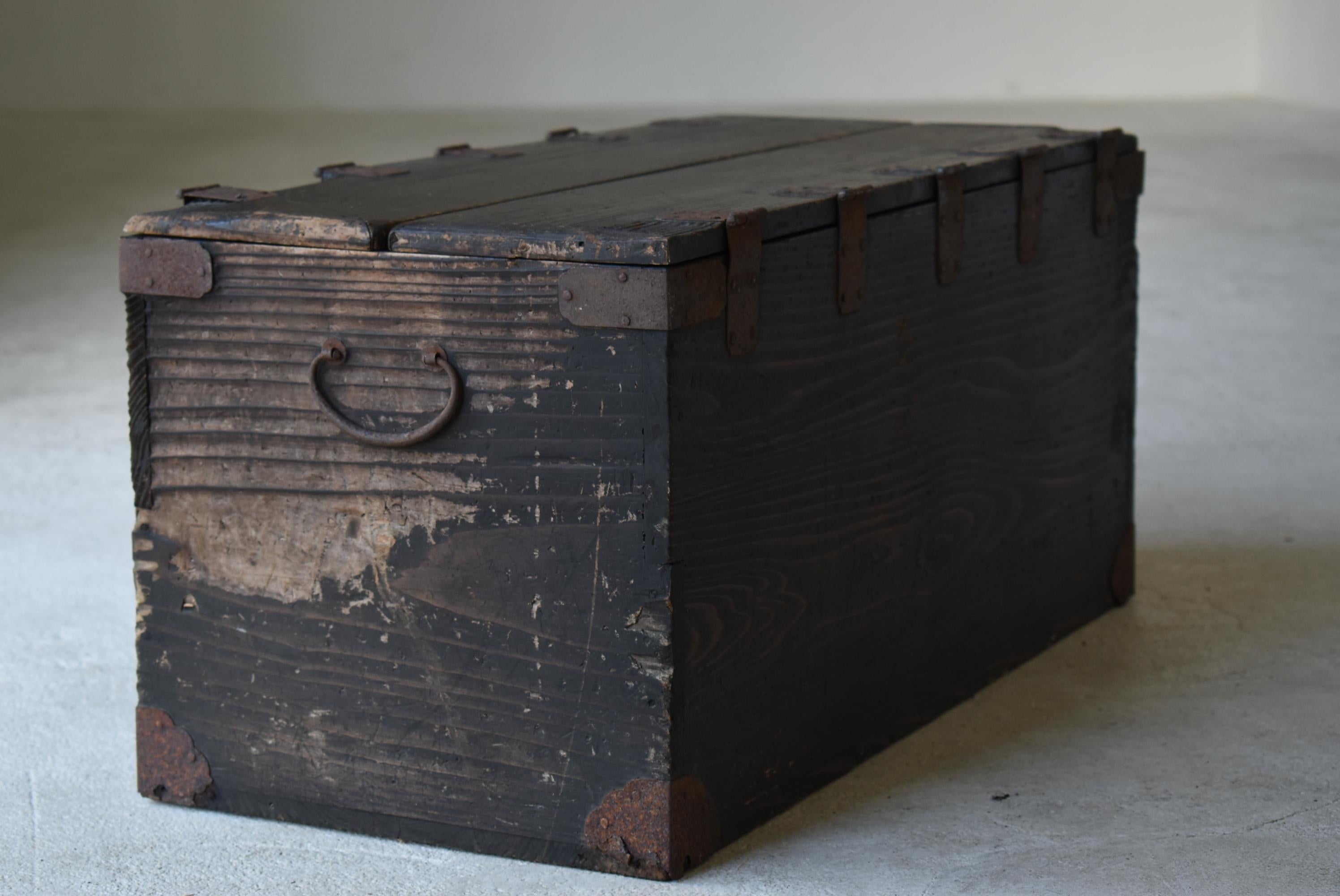 Japanese Old Wooden Box 1860s-1920s/Antique Storage Sofa Table Wabisabi Art 10