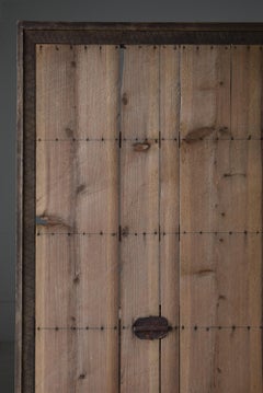 Japanese Old Wooden Door 1800s-1900s/Antique Architecture Decor Wabisabi Art