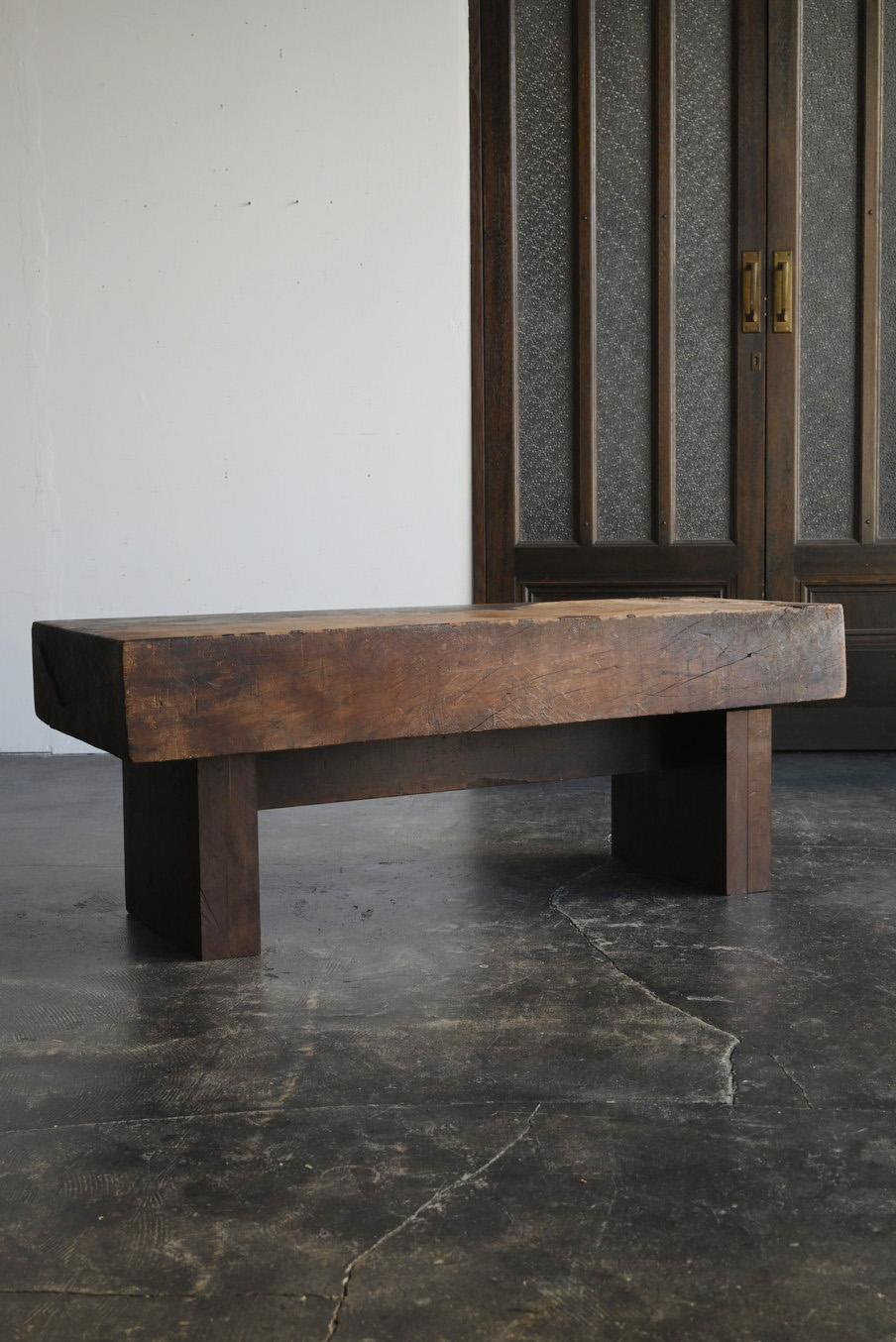 Japanese old wooden low table/1960/coffee table/wooden bench For Sale 7