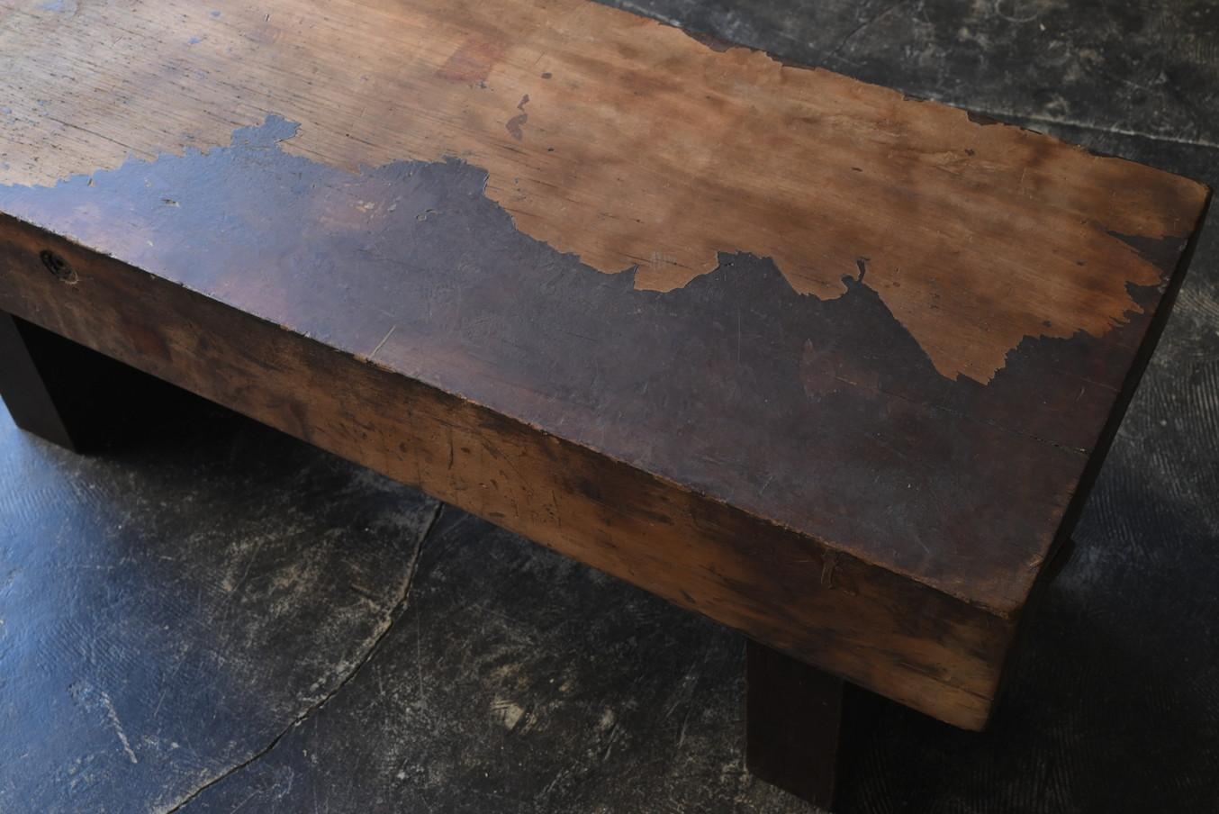 Japanese old wooden low table/1960/coffee table/wooden bench For Sale 10