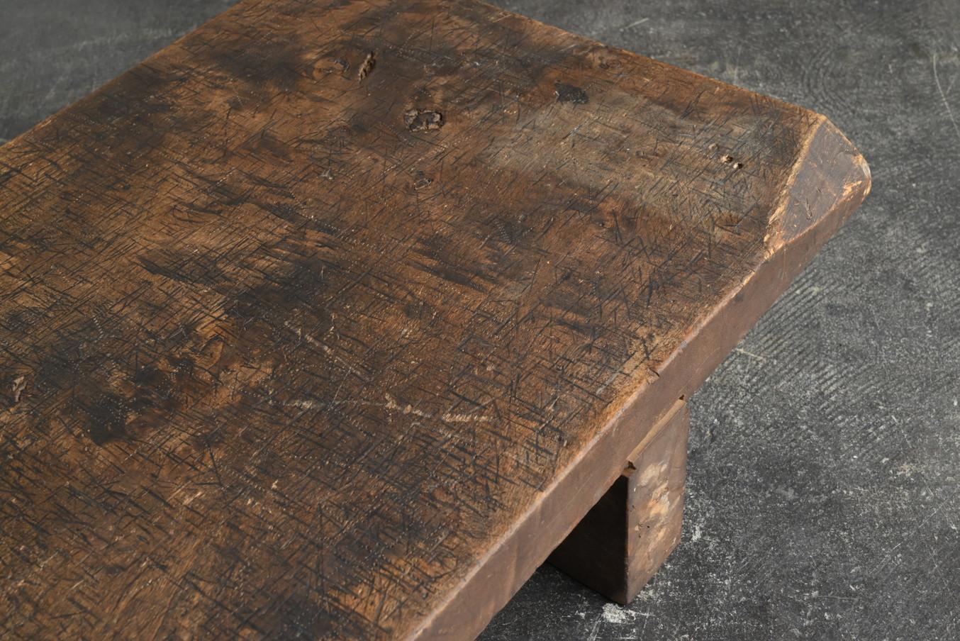 Japanese old wooden low table/early 20th century/sofa table/antique workbench 4