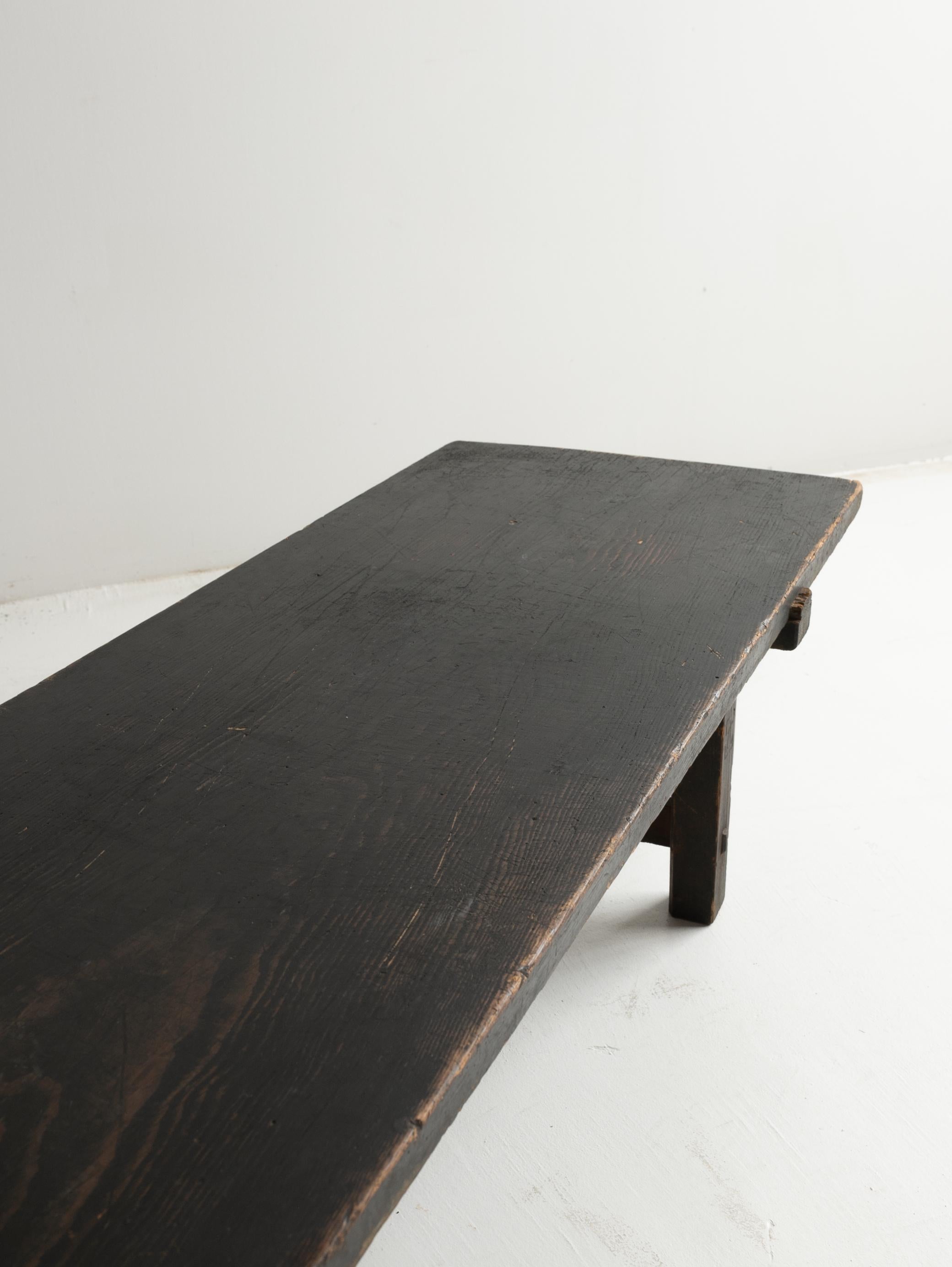 Japanese old wooden low table/ wabisabi coffee table/1850-1920 4