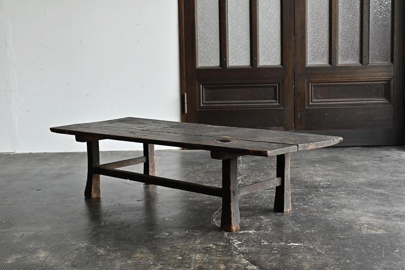 Japanese old wooden low table/wabisabi coffee table/1850-1920 5